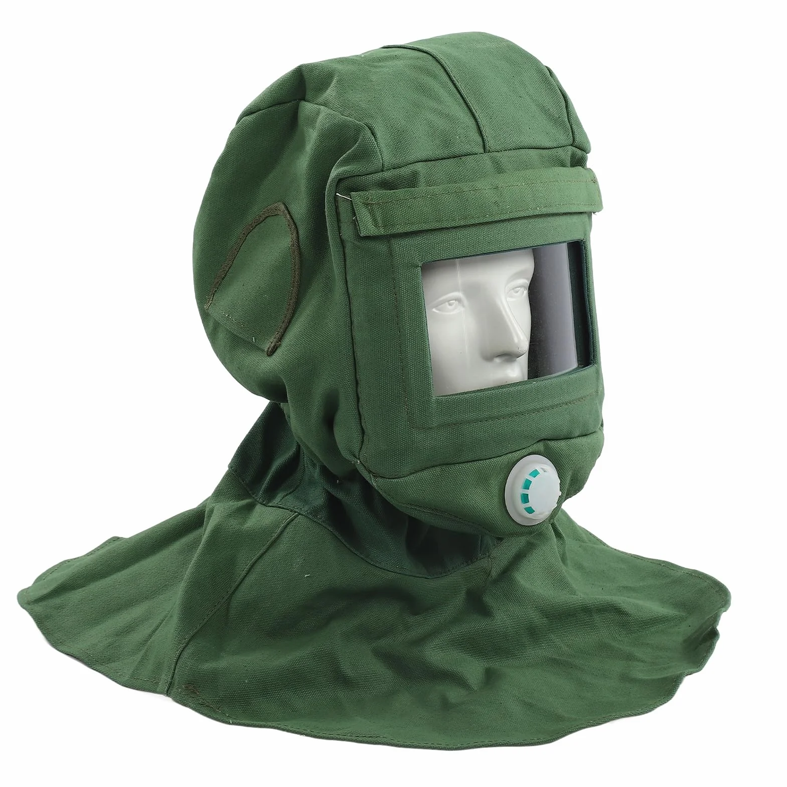 Tapa de Capucha de Chorro de Chal de Lona ​​Máscara Protectora de Equipo de Chorro de Máscara de Herramienta de Chorro de Antipolvo Protector de Cuello