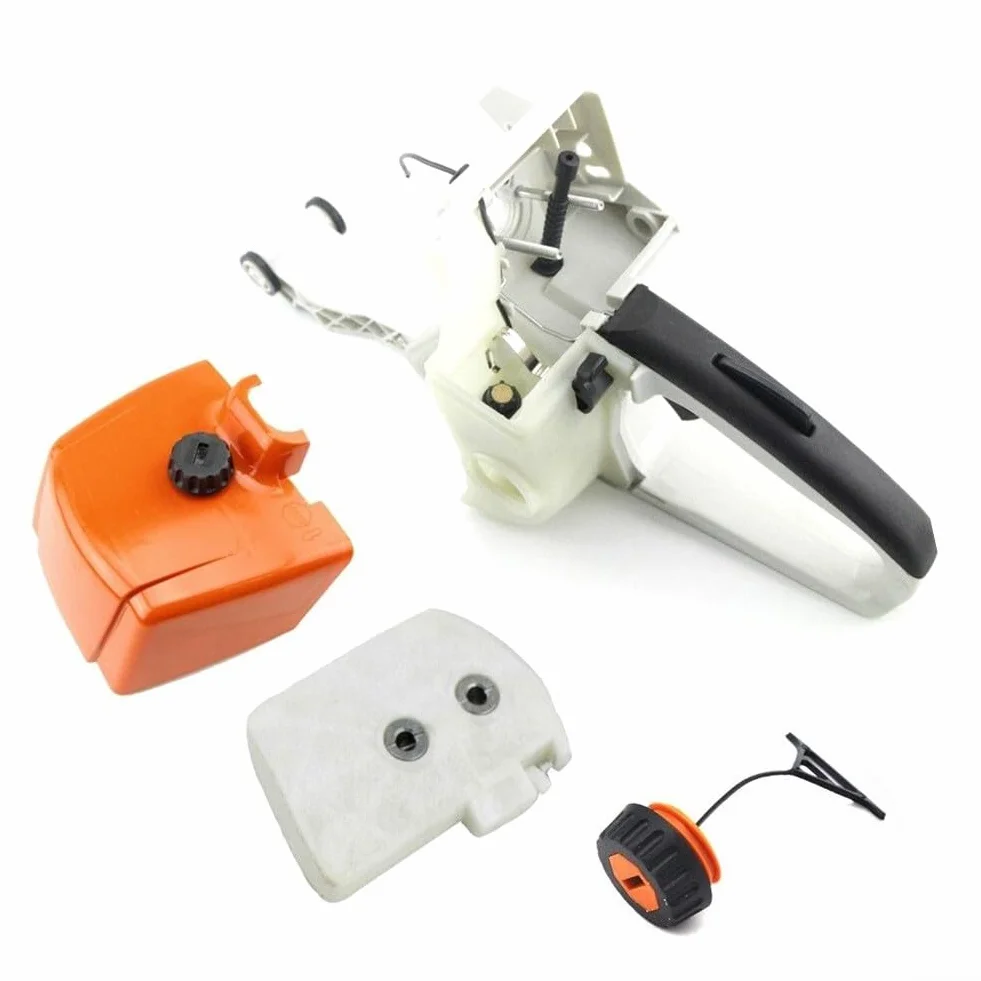 Juego de carcasa de tanque de mango trasero con componentes del sistema de filtro, kit de repuesto para motosierra 038 038AV MS380