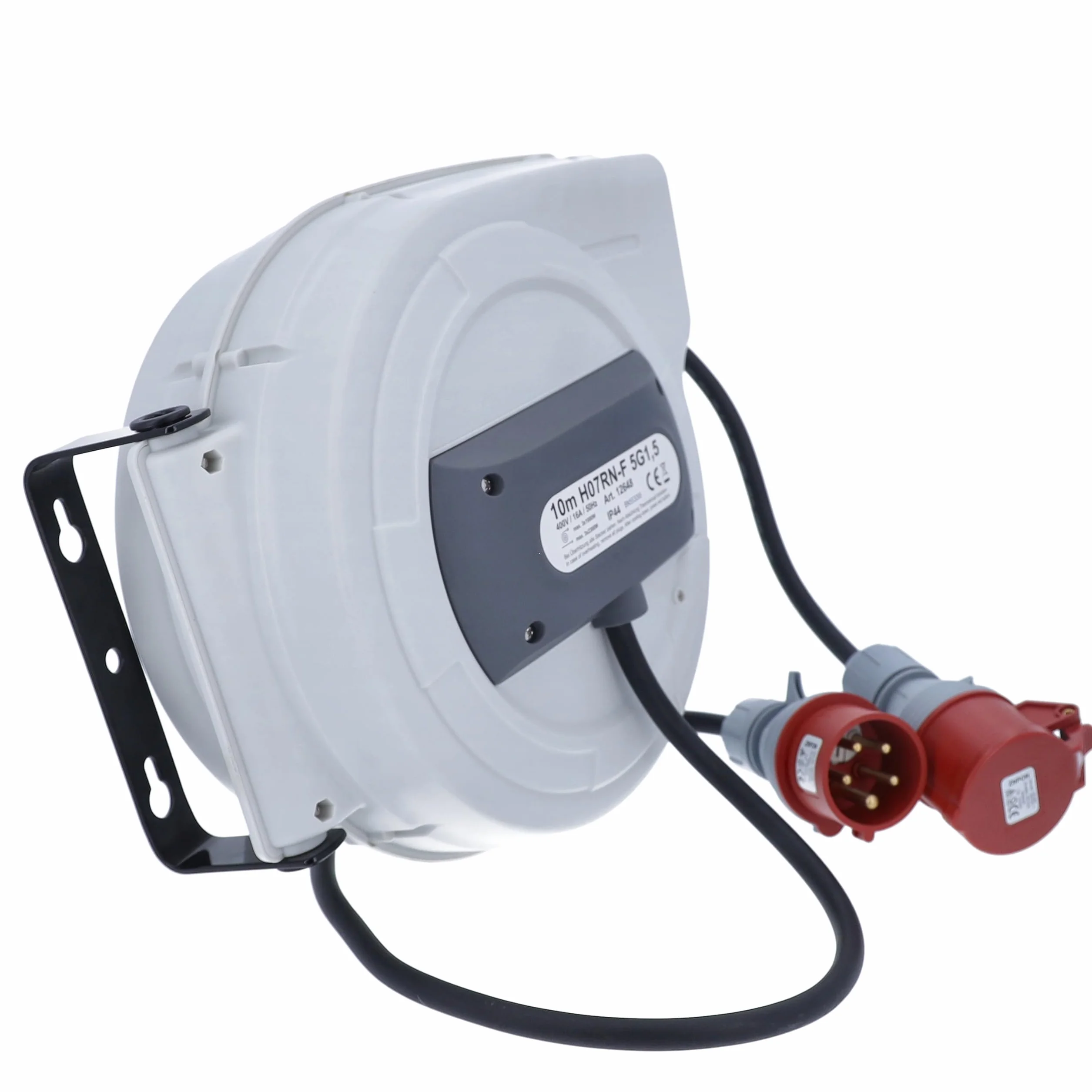 as - Schwabe enrollacables automático CEE 15 m, 180° giratorio, montaje pared o techo, desmontable uso móvil, 400 V, 16 A, 5 polos, IP44 exterior