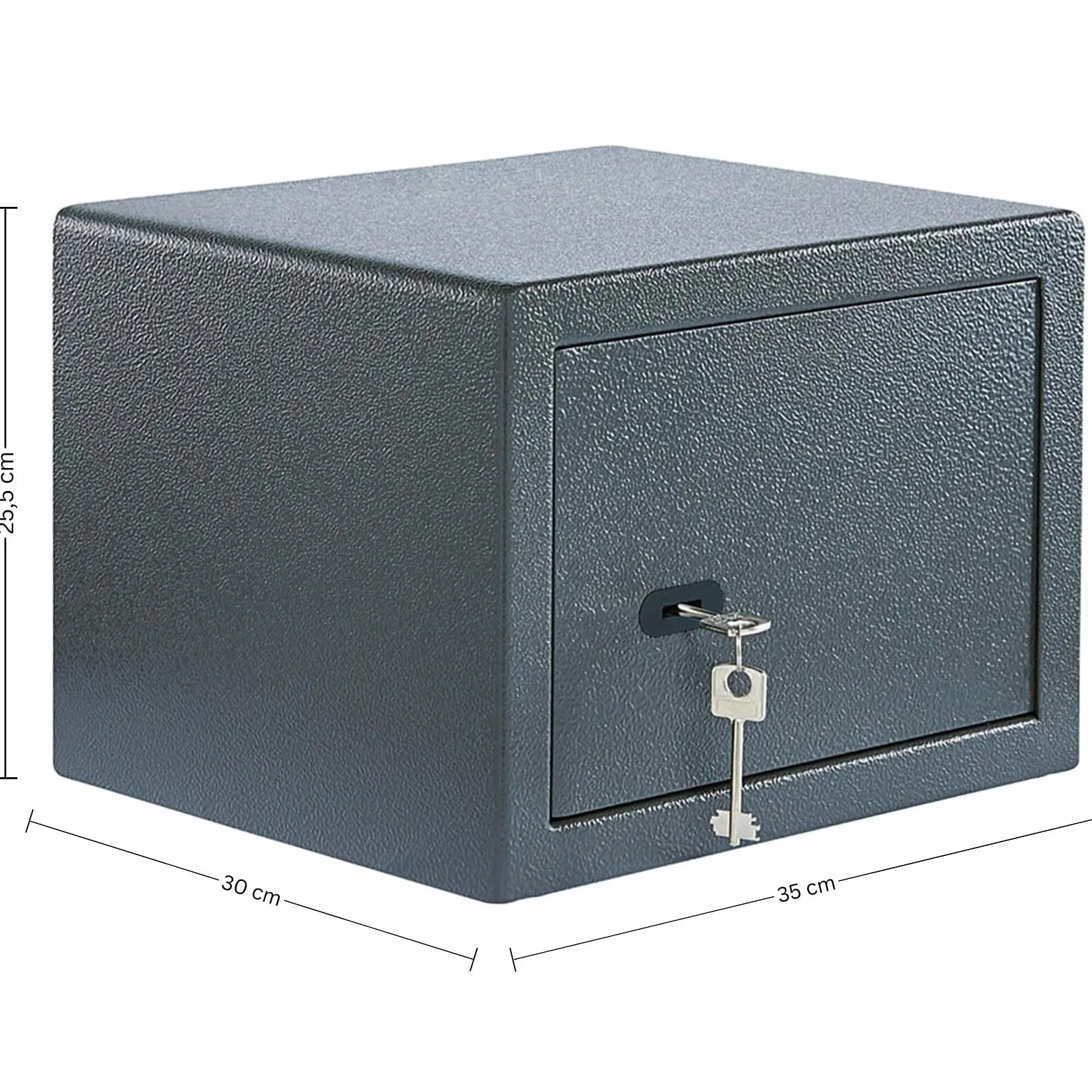 BURG-WÄCHTER - Caja fuerte para muebles con llave, incluye estante, fijación a la pared y al suelo, 20,6 L, 12,7 kg, Pure Safe PS 120 K, antracita