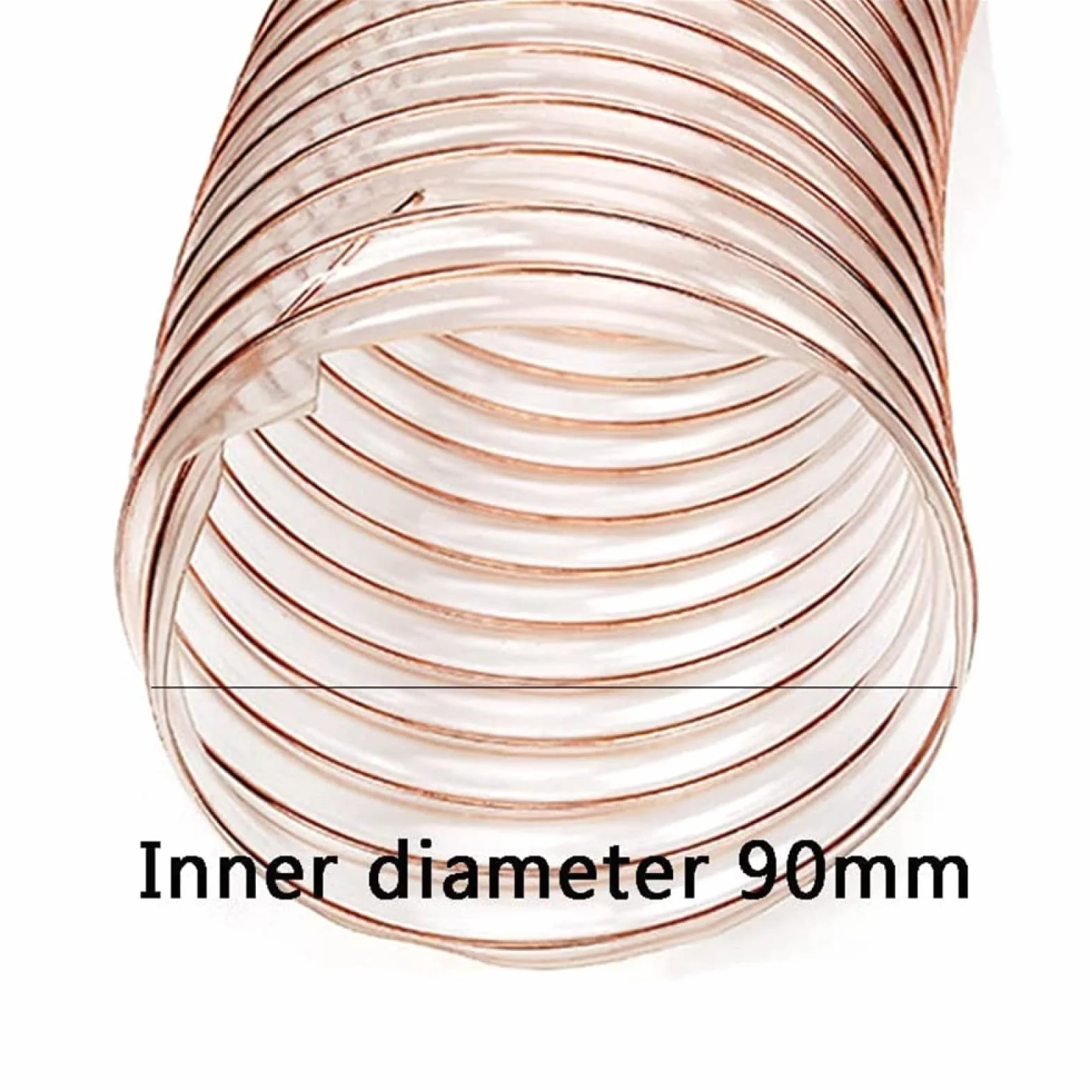 Cable de manguera de poliuretano PU, diámetro interior flexible 65-90 mm, para funcionamiento con viento eléctrico, espesor de pared 1,2 mm, longitud 1 m, diámetro,90 mm