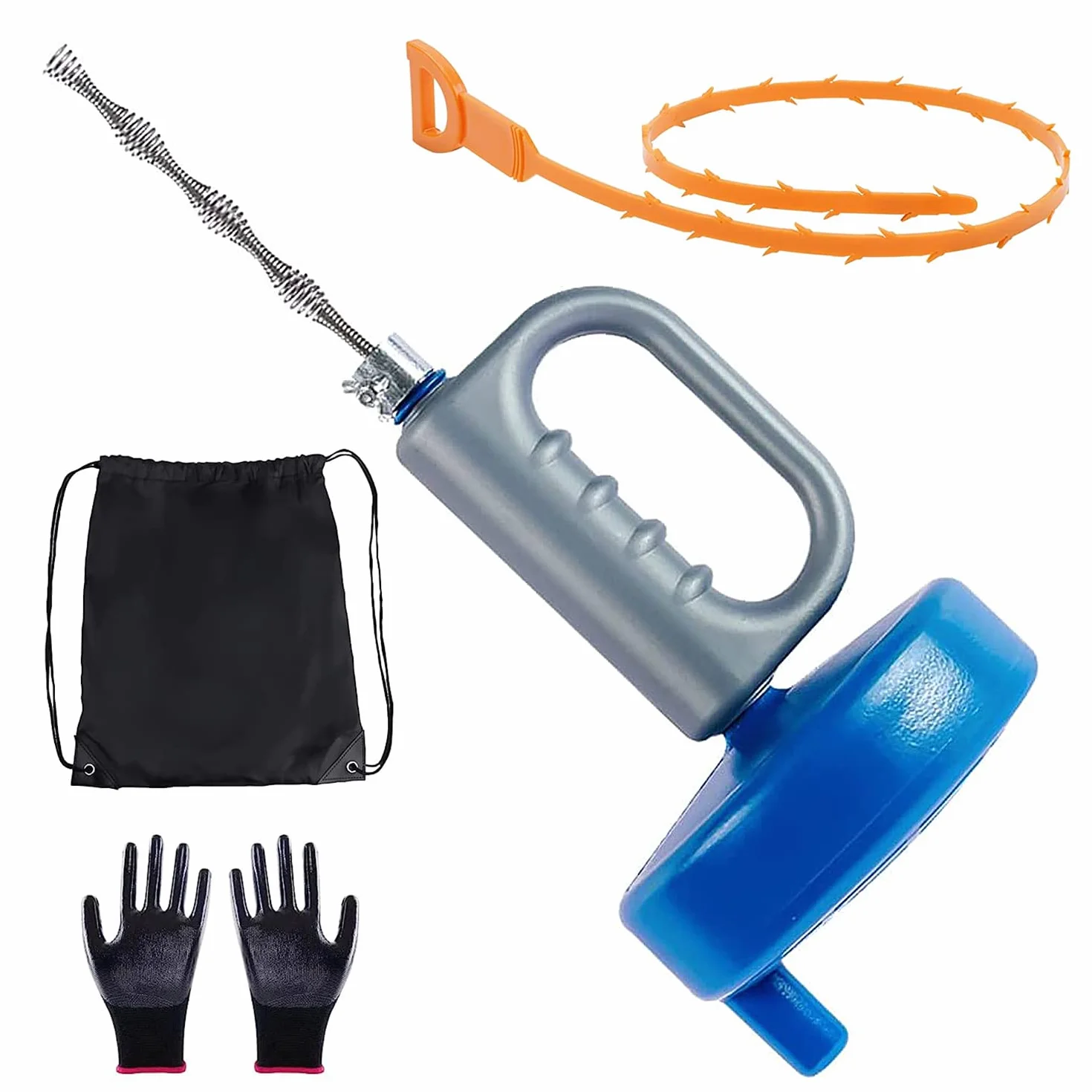 Desatascador Tuberias Profesional 13M, Manual Muelle Alambre Desatascador Tuberias, Desatascador de Desagües, Fontanería Snake Plug Desbloqueador, para WC, Cocina, Baño, Fregadero, con Guantes
