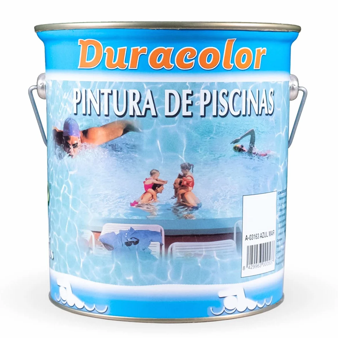 Pintura Durapool para Piscinas al Disolvente - Color Azul - 4 Litros - Resistente al Contacto del Agua - Secado Rápido - Pintura Acrílica de Piscinas - Acabado Semimate - Duracolor