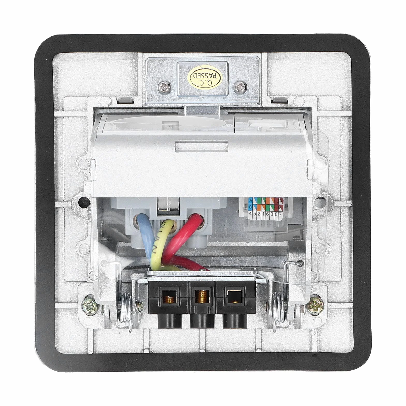 Enchufe de la UE Caja de Toma de Tierra Incorporada de Acero Inoxidable a Prueba de Agua Enchufe de Piso de 2 Vías AC 250V