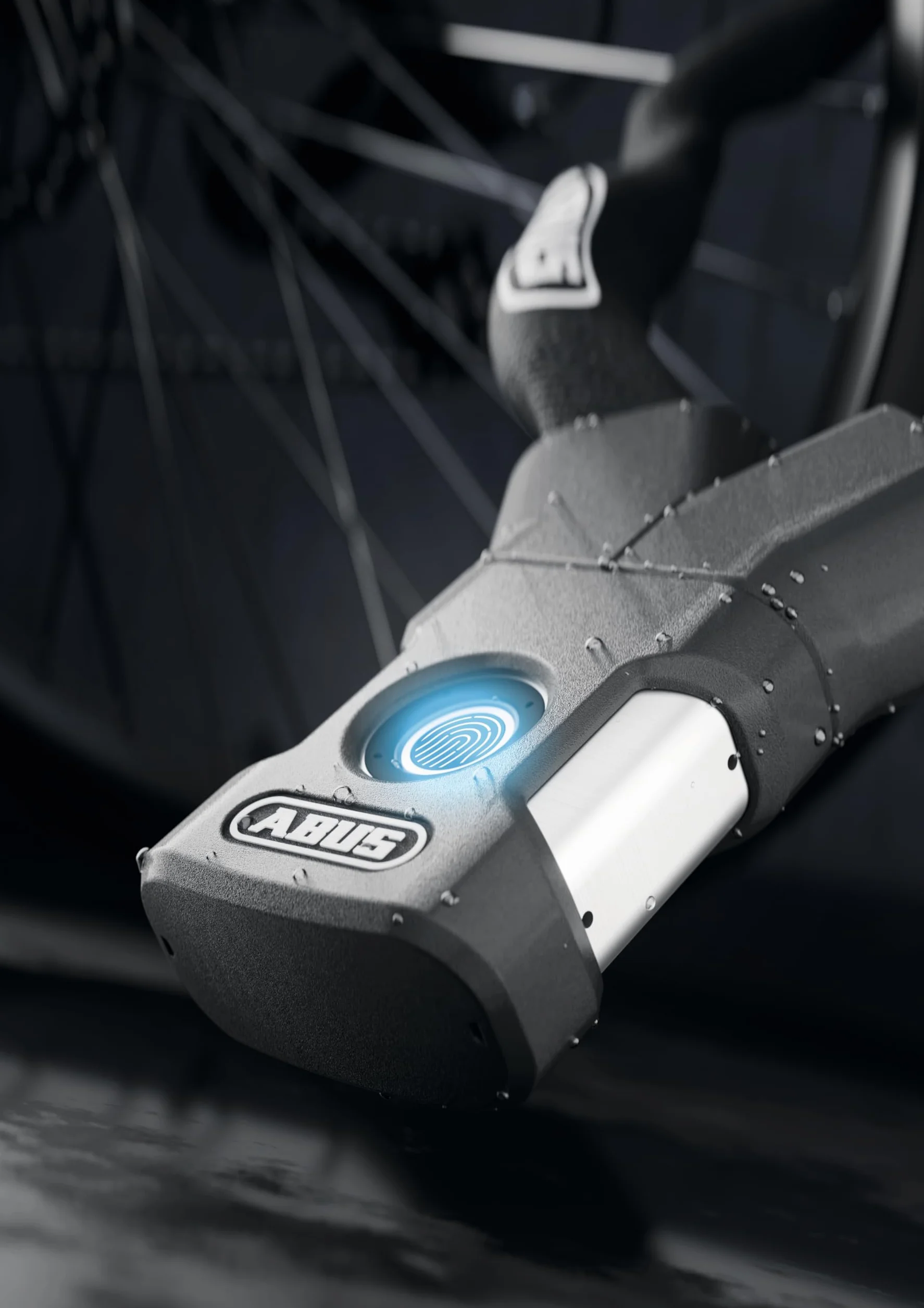 ABUS YARDO 7807F - Candado de cadena con sensor de huellas dactilares, apertura sin llave mediante huellas dactilares, resistente a la intemperie, candado para asegurar objetos, 85 cm de longitud