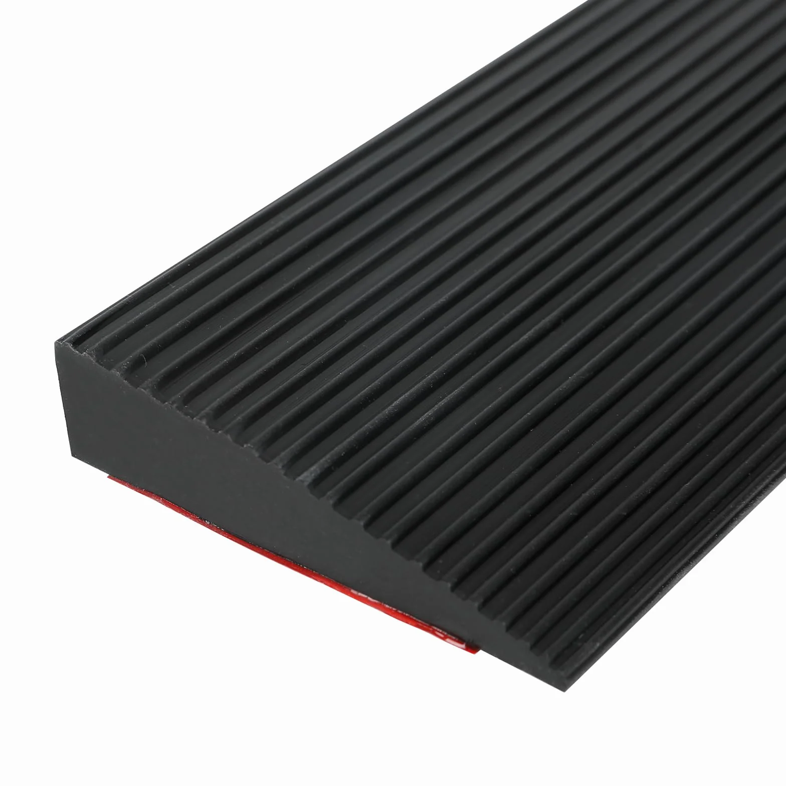 Perfil de transición, 90 x 8 cm, tira para umbrales de puertas, perfil de transición autoadhesivo, inclinación interna sobre altura: 1-3 cm, para pisos (Negro, 90 x 8 x 2,5 cm)