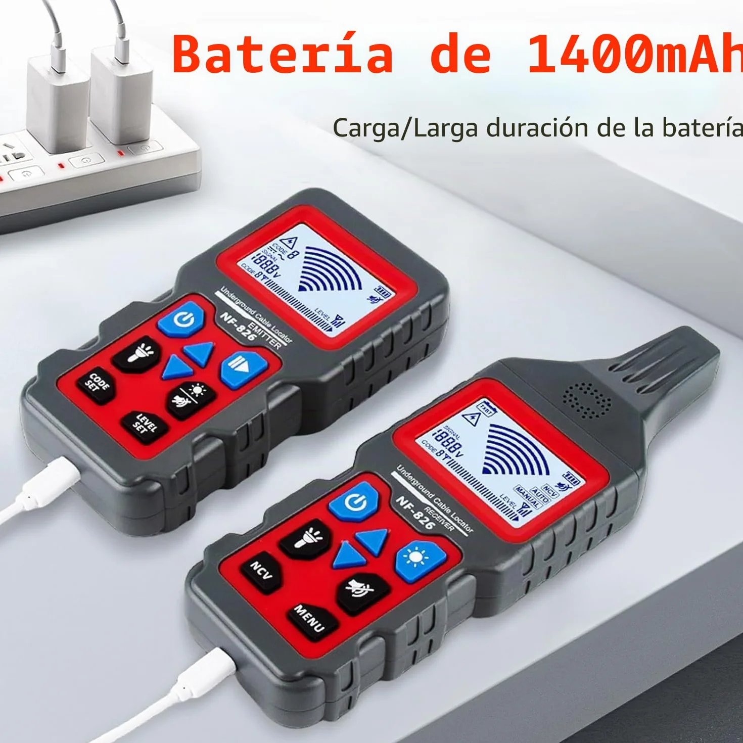 NOYAFA NF-826 Detector de Cables Subterráneos - Localizador de Cables y Líneas Eléctricas en Pared y Tierra, Buscador de Cables Ocultos para Electricidad y Cableado