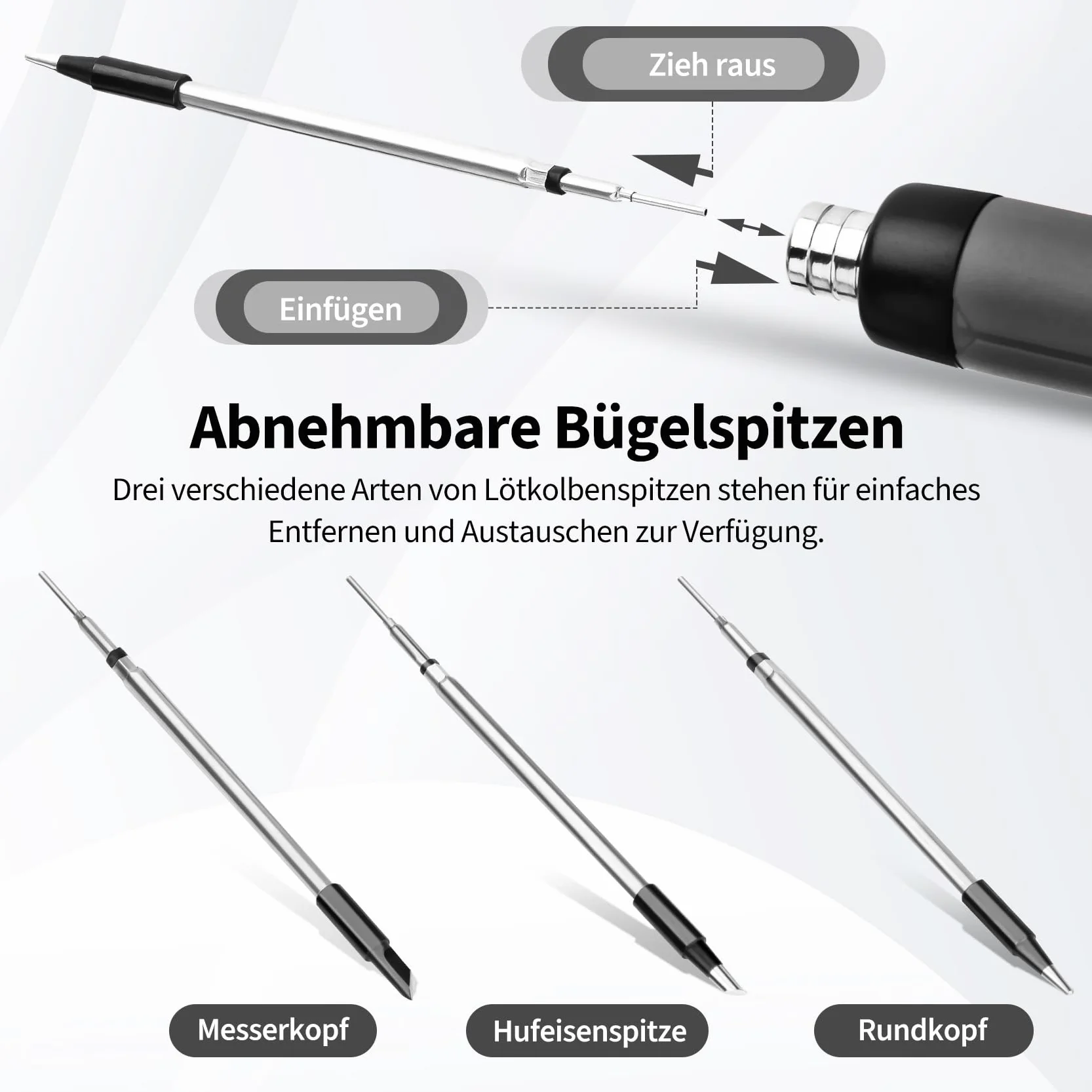 Daakro - Kit de soldador inalámbrico USB con temperatura ajustable, 3 fallas de soldadura, alambre de soldadura, pasta de soldadura, kit de soldadura para trabajos eléctricos (gris)