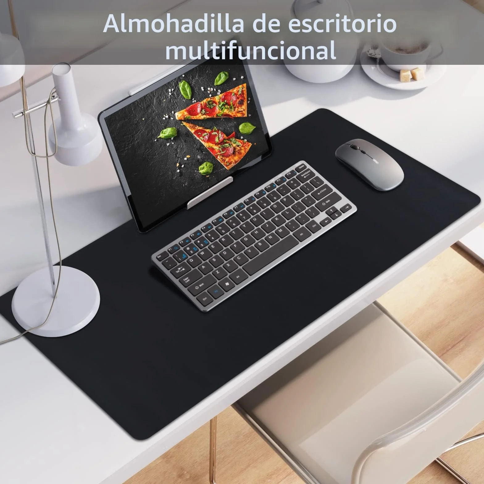 Niviy Alfombrilla Escritorio Negro 80x40cm Tapete Cuero PU Impermeable Antideslizante