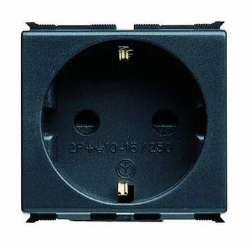 Gewiss GW30211 caja de tomacorriente Tipo K DK Negro