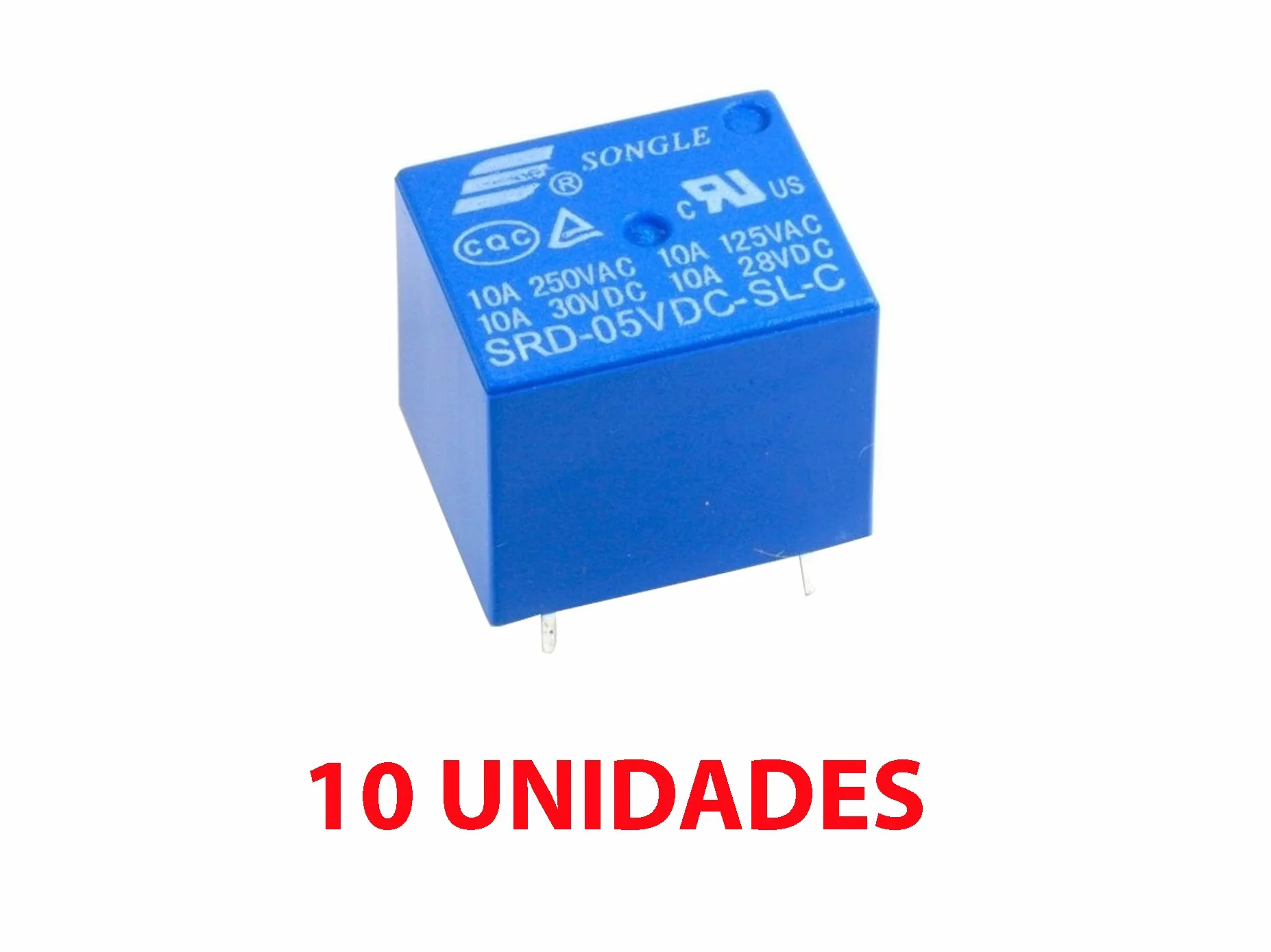 10 Unidades Relé SRD-05VDC-SL-C Relé Miniatura SPDT
