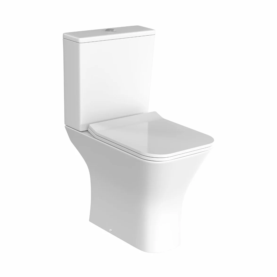 Wc Inodoro Completo Cuadrado con Sistema Rimless | Wc Completo Fondo reducido con Salida Dual y Asiento Amortiguado