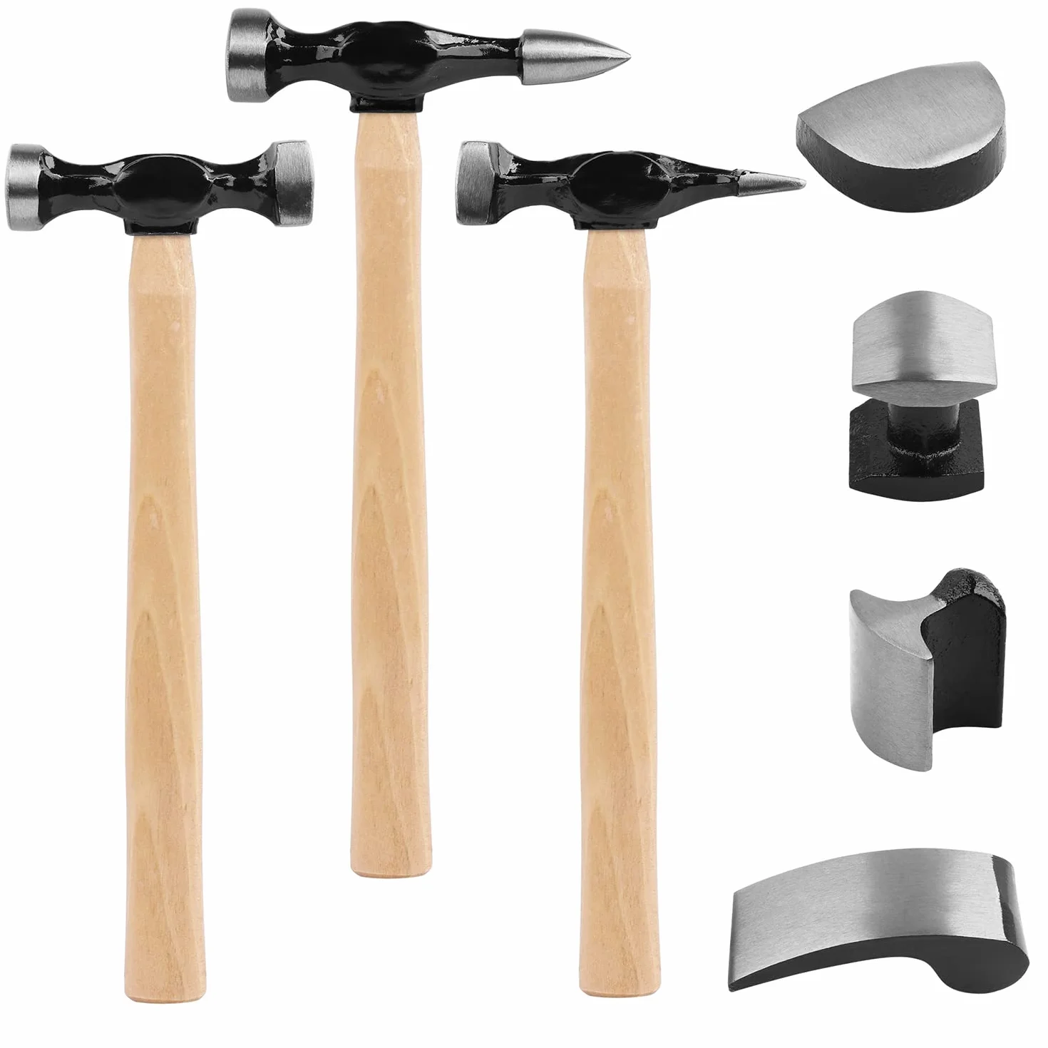 SWANLAKE - Kit de reparación de carrocería de 7 Piezas, Herramientas de carrocería de automóvil, Herramientas de reparación de carrocería de automóvil con Cabezales de Martillo de Acero al Carbono