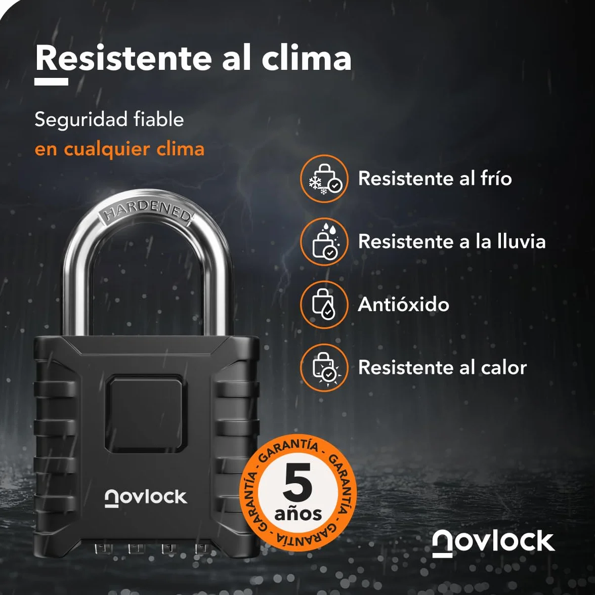 Candados de combinación – resistentes a la intemperie, grande y robustos – para exteriores : portones, vallas, cobertizos, garajes, trasteror, puertas, armoires, taquillas – pack de 1, negro