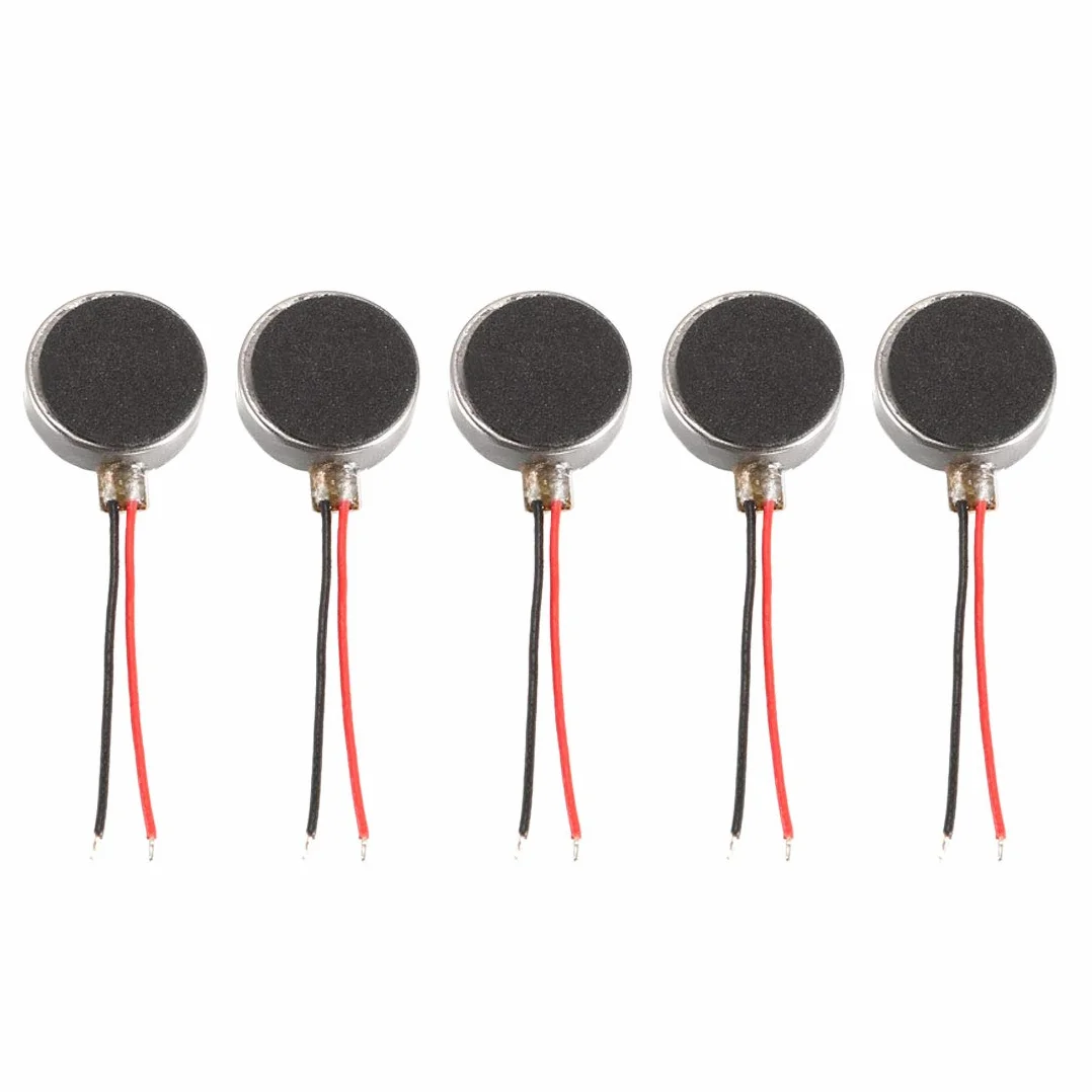 sourcing map Micro Motor de Vibración de Moneda Plana DC 1.5V 6000RPM 3mm 5 unidades