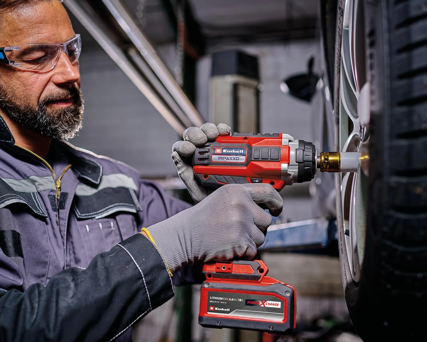 Einhell Professional Atornillador de impacto con batería IMPAXXO 18/450 Power X-Change (18 V, 450 Nm, 3 niveles de potencia, sin escobillas, recepción de 1/2", incl. set de tuercas, sin batería)