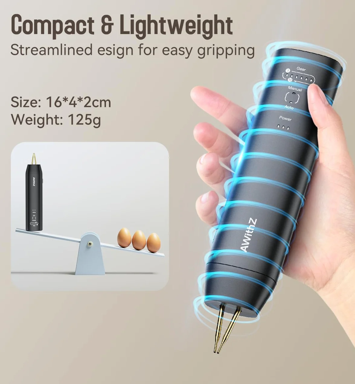 Soldadora por puntos para baterías, AWithZ soldadora de puntos H1, con agujas de repuesto, 11 engranajes ajustables, modo automático y manual para batería 18650, soldadura de láminas de níquel-platino