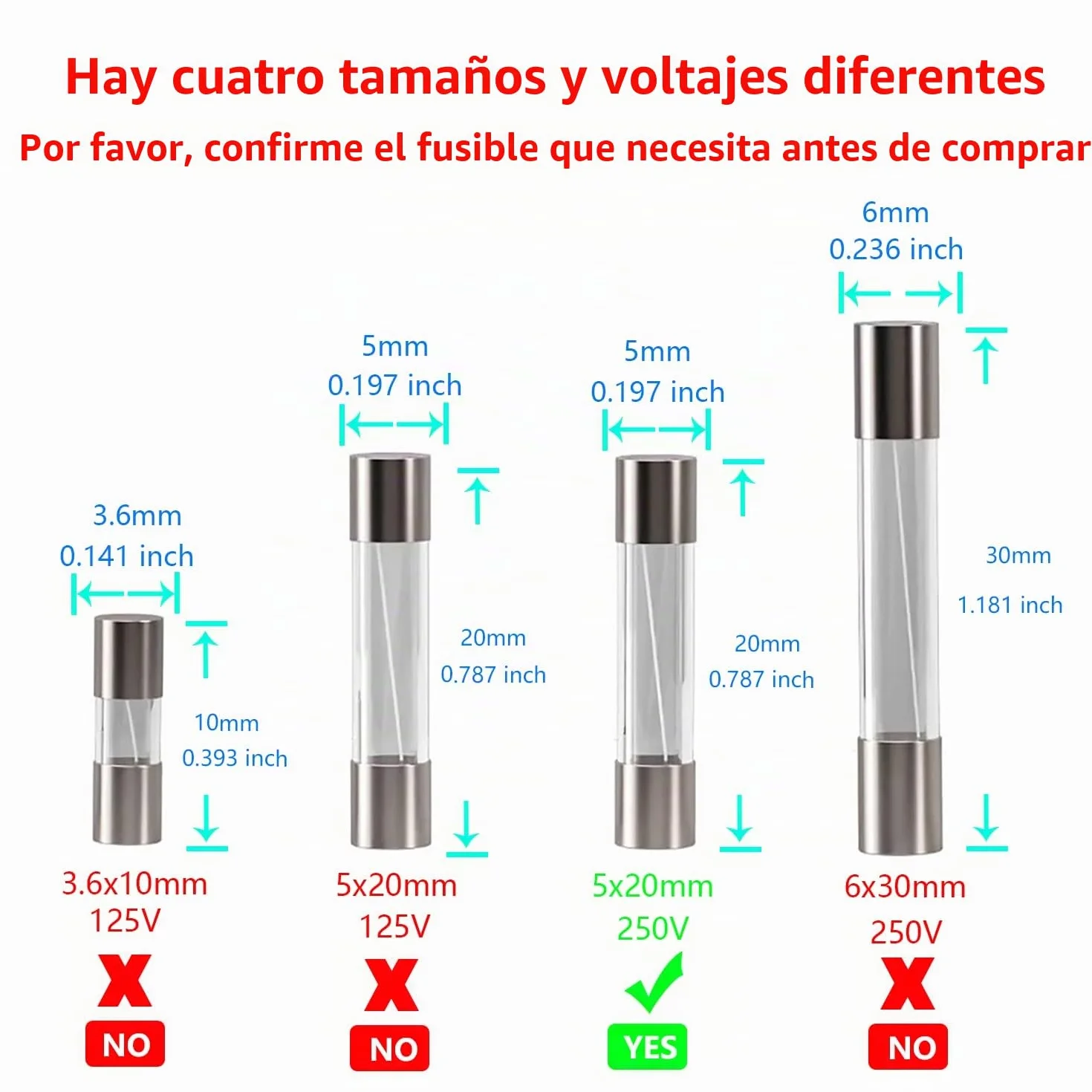 T10AL250V 20 piezas 5x20mm fusible de vidrio de soplado lenta 10A 250V 0,2 x 0,78 pulgadas fusible de retardo de tiempo