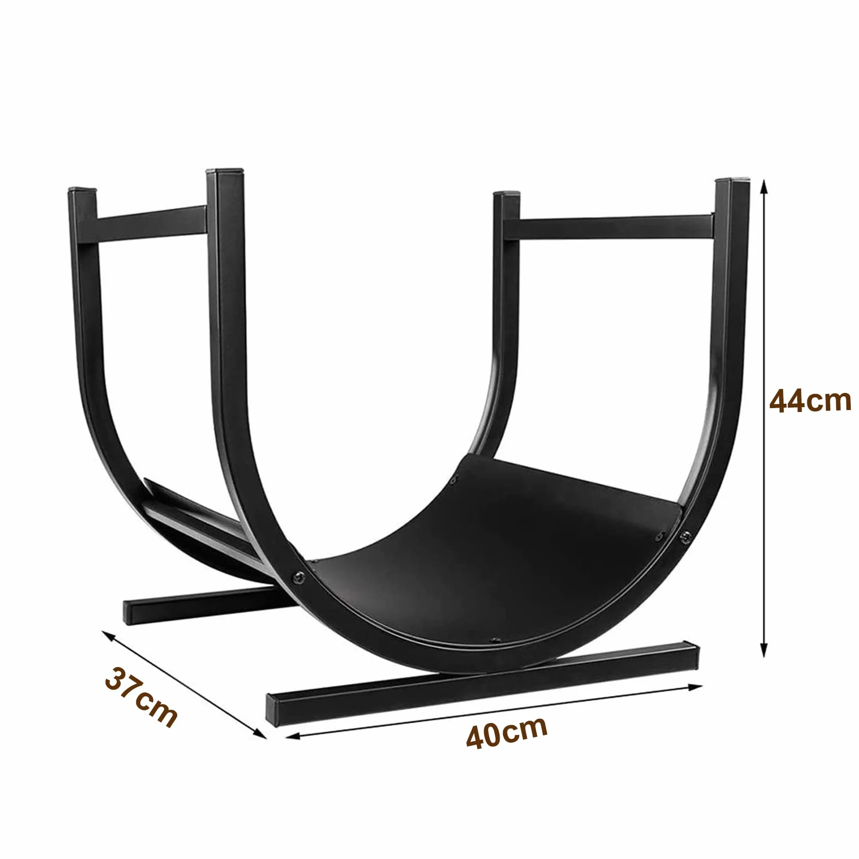 Froadp 44x37x40cm Soporte para Leña Metálico Cestas de Leña Estanteria Leñero Interior y Exterior Establo de Almacenamiento de Madera para Ayuda de Apilamiento de Troncos con Estructura de Metal