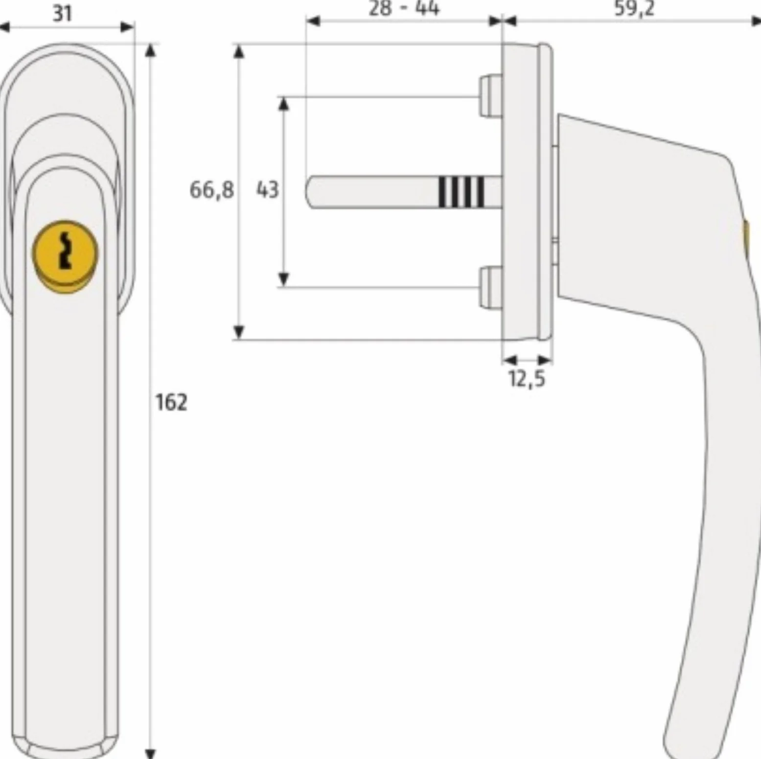 Abus FG200 B SB 776755 - Manija de ventana con cierre de cerradura, color marrón