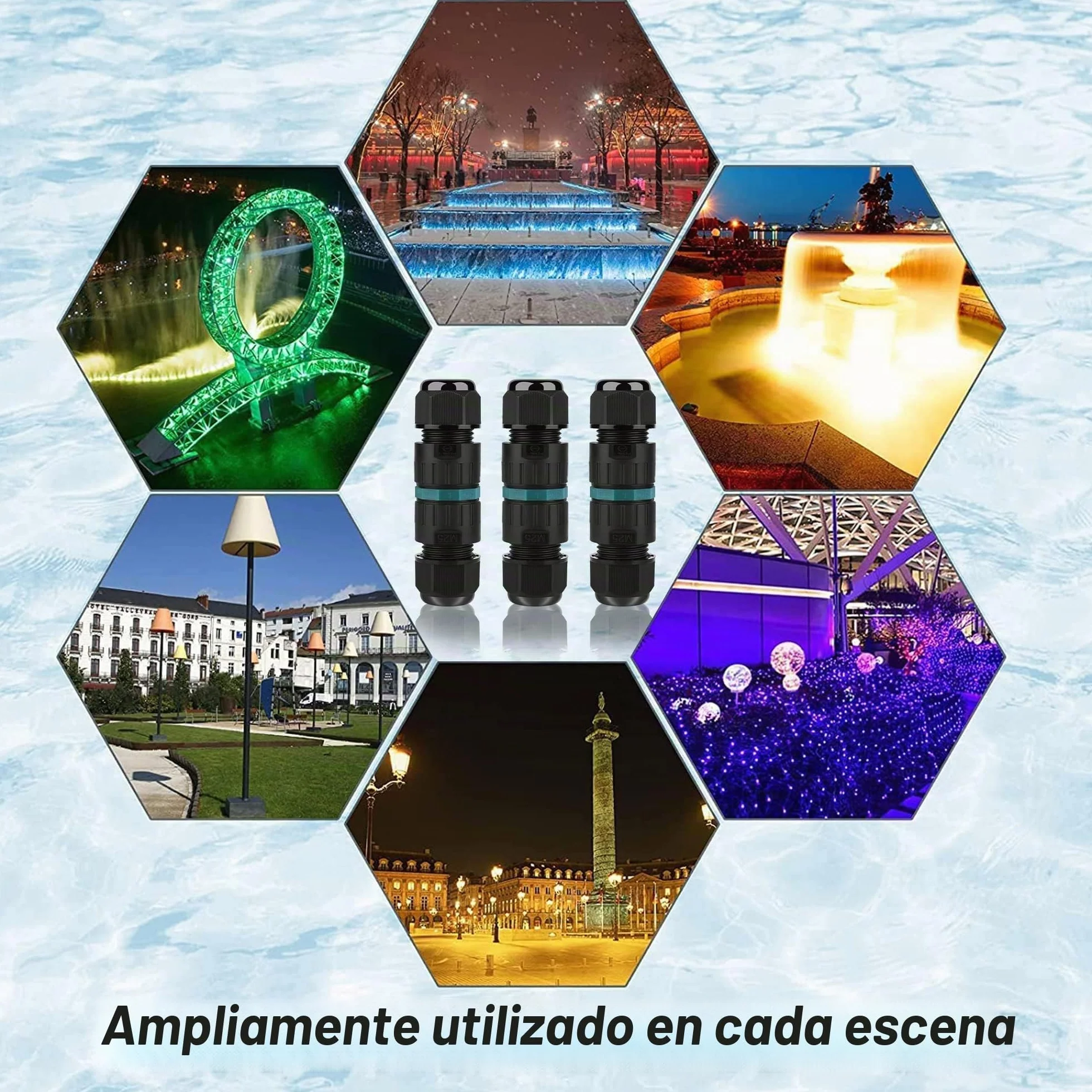 Conector de cable IP68 5 pines 5-14mm resistente al agua 3 unidades