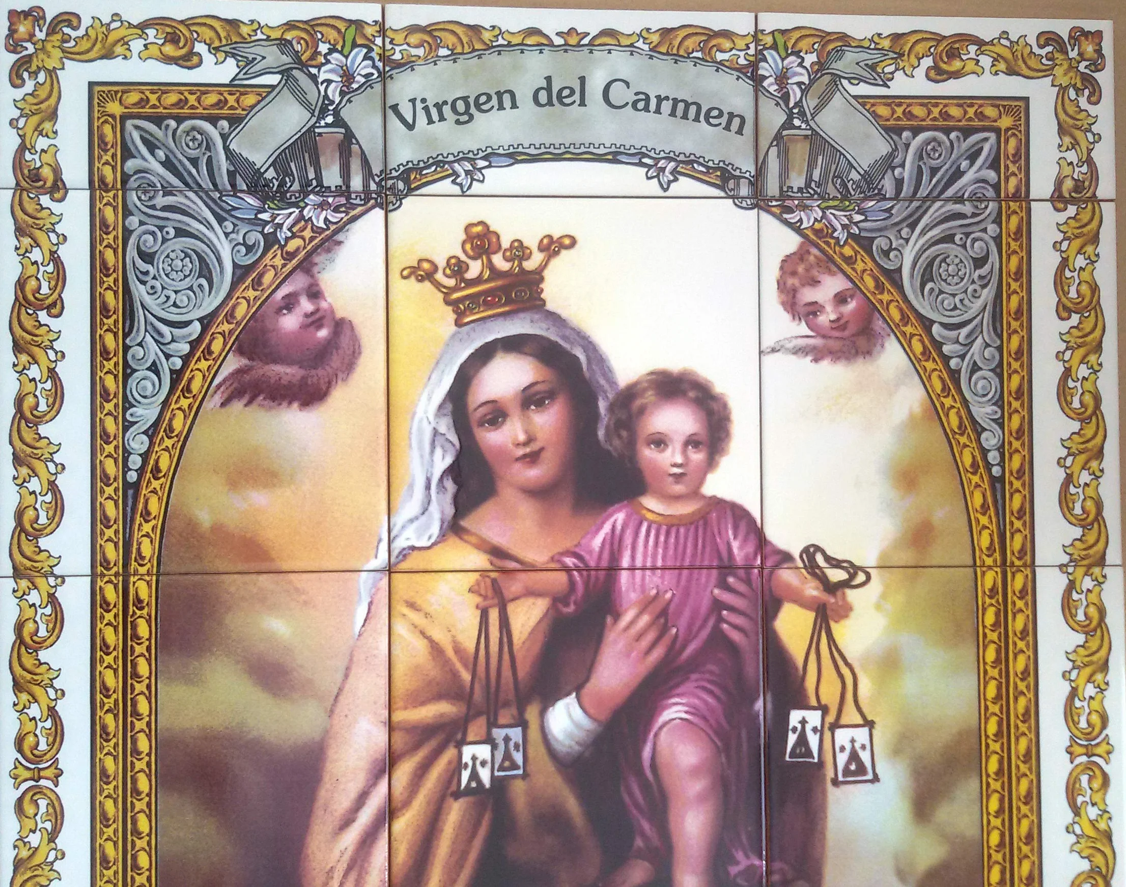 Rustiluz Azulejo Virgen del Carmen 45 x 60 cm
