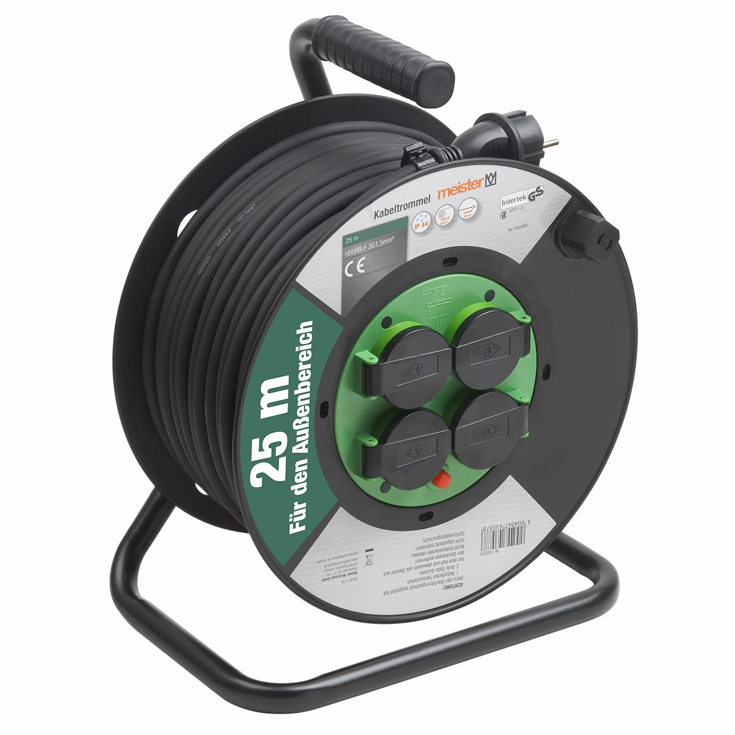 Meister Cable Carga, H05RR-F F3G1,5, IP44, 25 m, 7435860