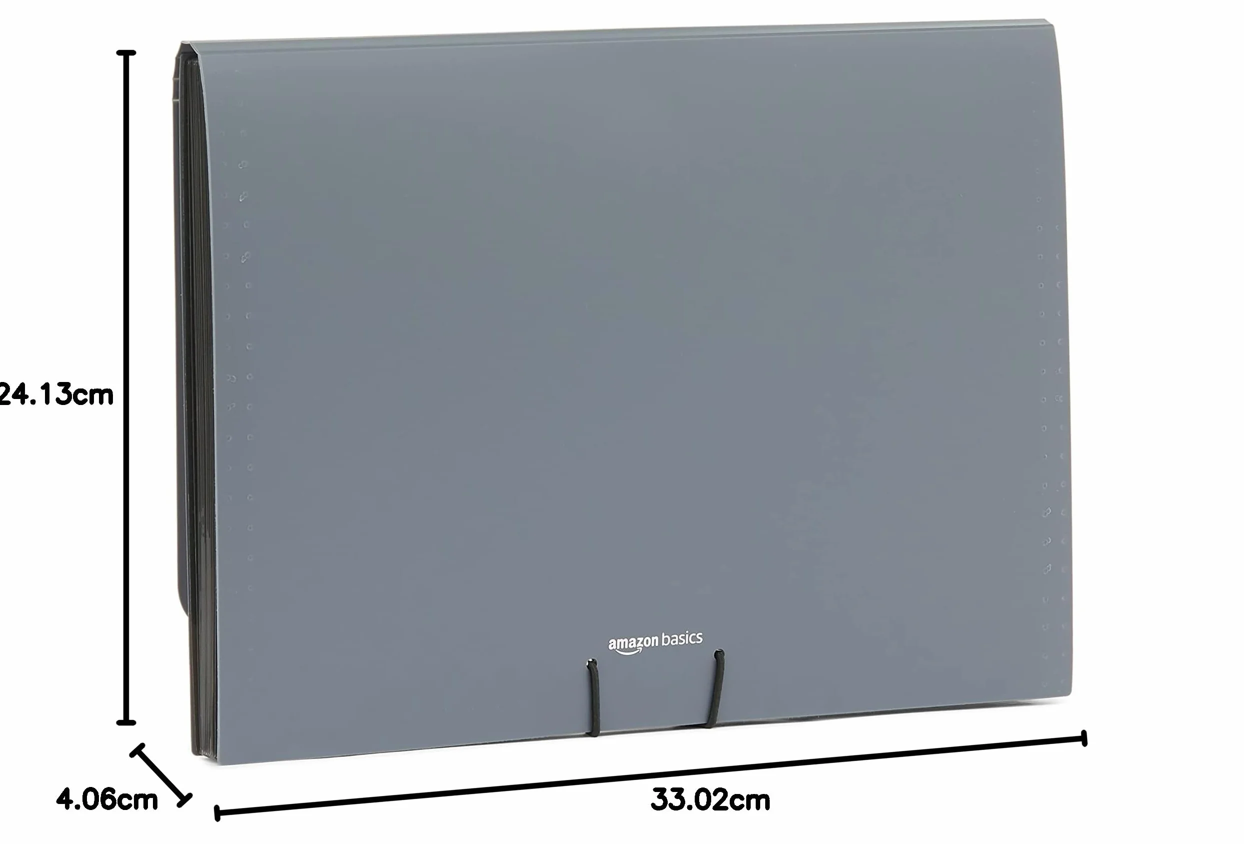Amazon Basics Carpeta acordeón A4, Paquete de 2, Gris/Negro