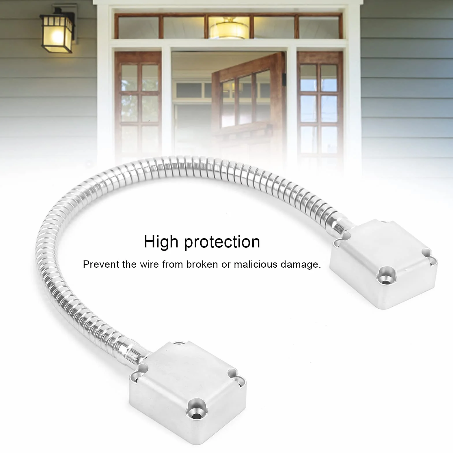 Protector de Cable de Alambre de Acero Inoxidable 401 - Tubo Corrugado para Puerta Blindada, Control de Acceso de Montaje Expuesto