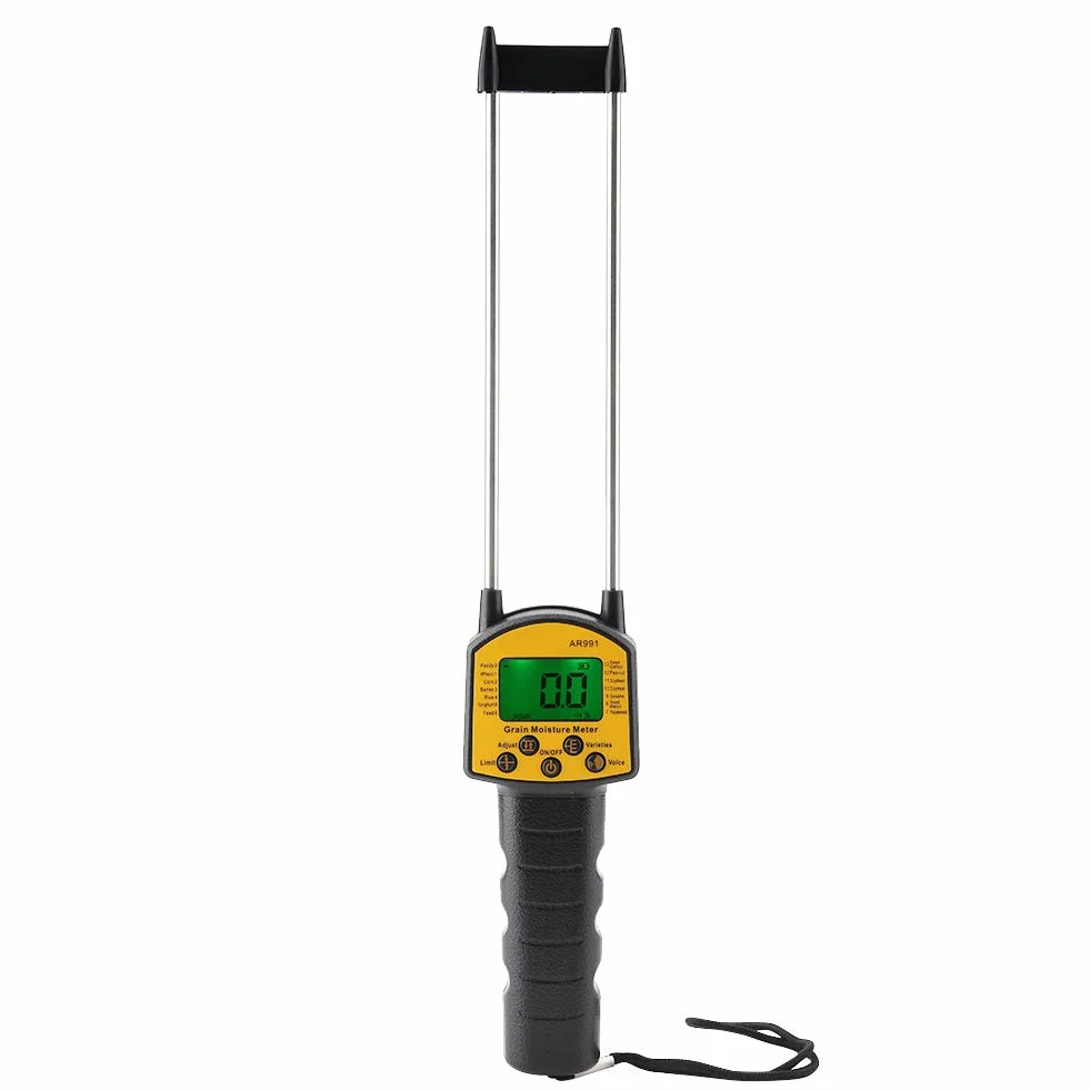 Medidor de Humedad de Heno Portátil, Medidor de Humedad de Grano LCD Digital para Trigo, Maíz, Arroz, Maní, Soja