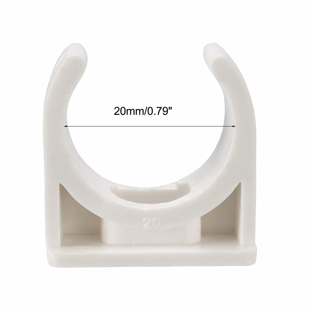 sourcing map PVC Agua Tubería 20mm Abrazaderas Clips, para 20mm/0,79 Pulgadas OD TV Bandejas Tubería Manguera Colgador Soporte Pex Tubería, 30uds