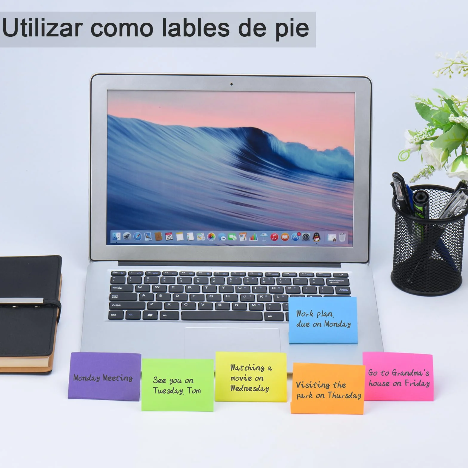 Notas Adhesivas 76 x 76 mm, Pack de 12 Blocs, 60 Hojas, 6 Colores