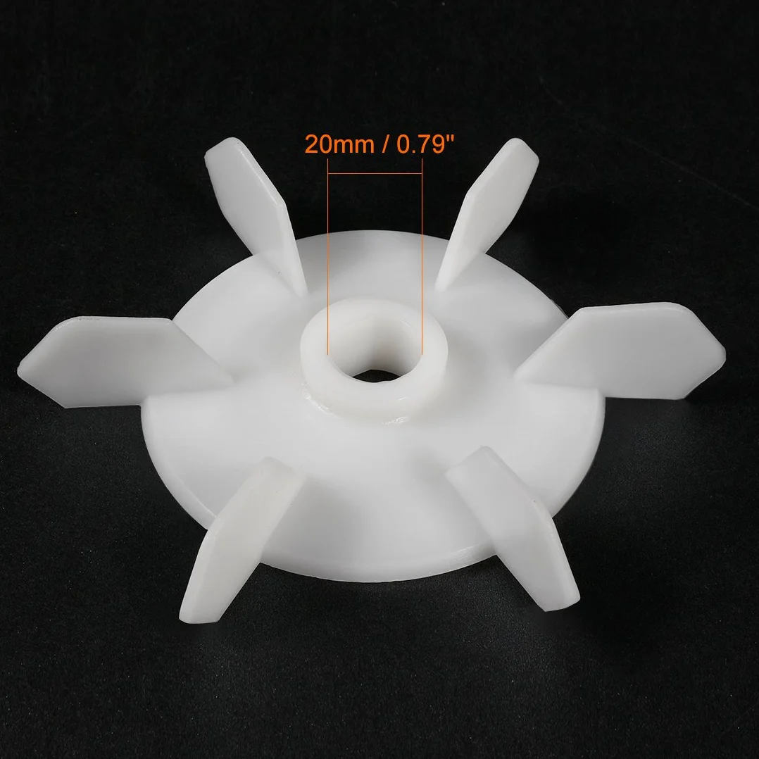 sourcing map 1Pcs Ventilador De Motor Impulsor 148 * 20mm D Eje De Plástico Blanco De Sustitución 6 Paletas
