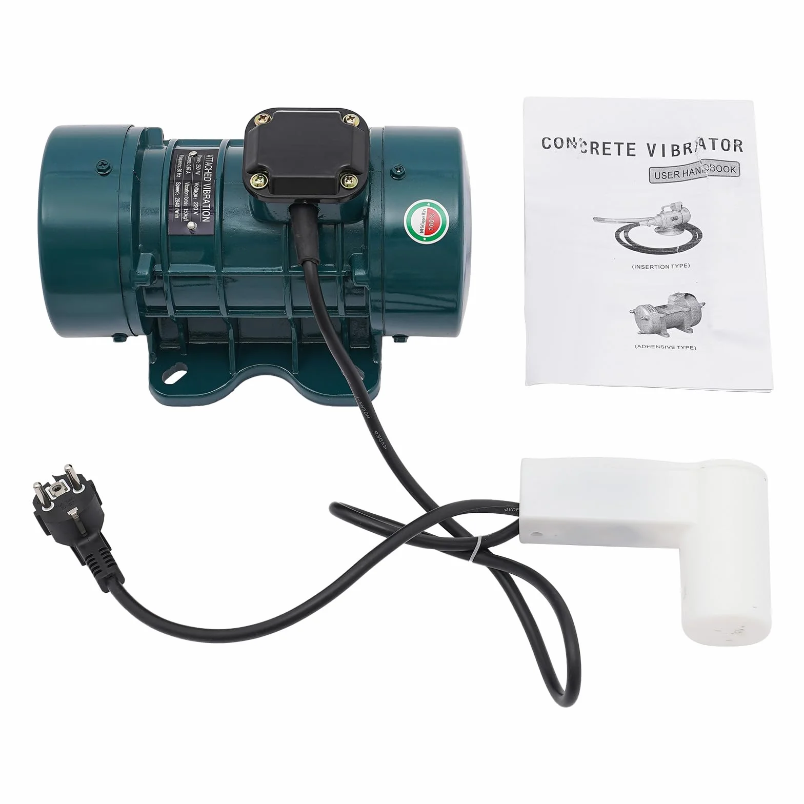 Motor de vibración para hormigón, 250 W, eléctrico para mezcla de hormigón, 2840 rpm, con 150 kg de fuerza de vibración, aluminio, para proyectos de construcción como puentes, vallas, carreteras