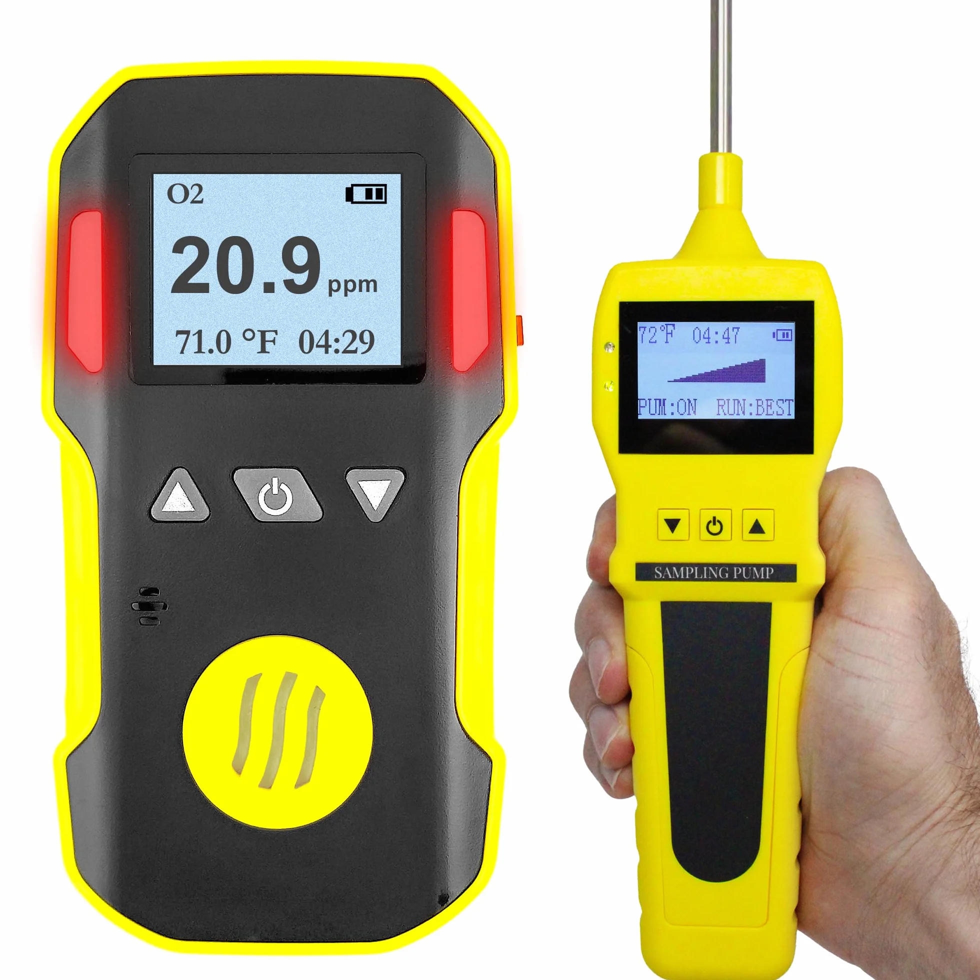 Detector de Oxígeno con Bomba | Certificado de Calibración UE/EE. UU. | Recarga USB | 0–30% O2