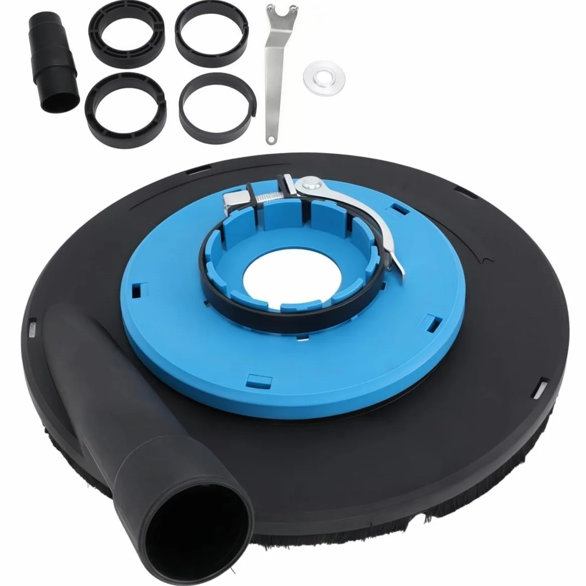 Recogedor de Polvo para Amoladora de 230 mm con Cubierta Antipolvo para Hormigón, Rozadora Pared con aspiradora - Kit Completo para un Trabajo Impecable