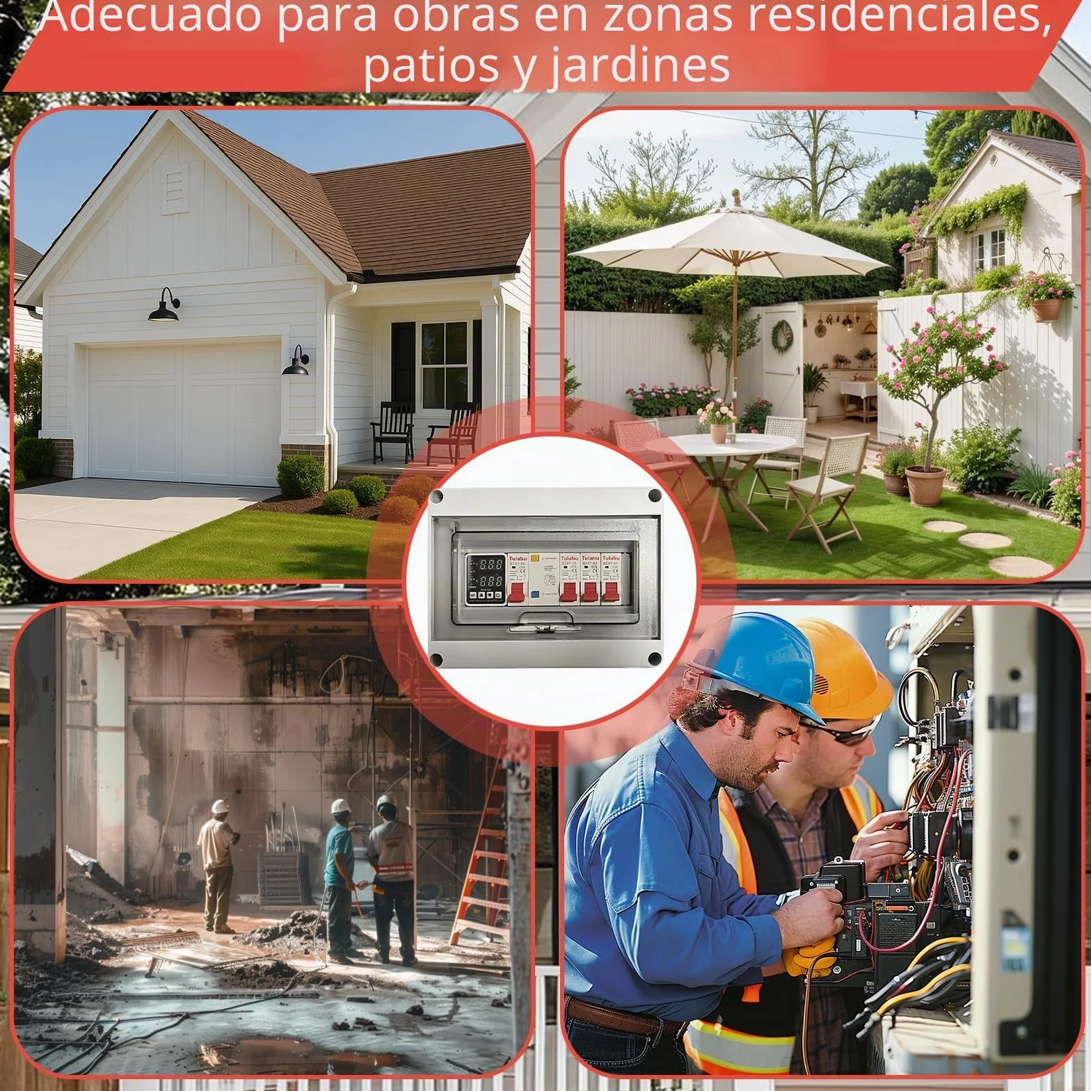 Caja Distribución Montada Superficie, Caja de Distribución de Superficie IP65 Interruptores Desconexión CA 32 A, 16 A y 10 A para Uso en Talleres y Hogares