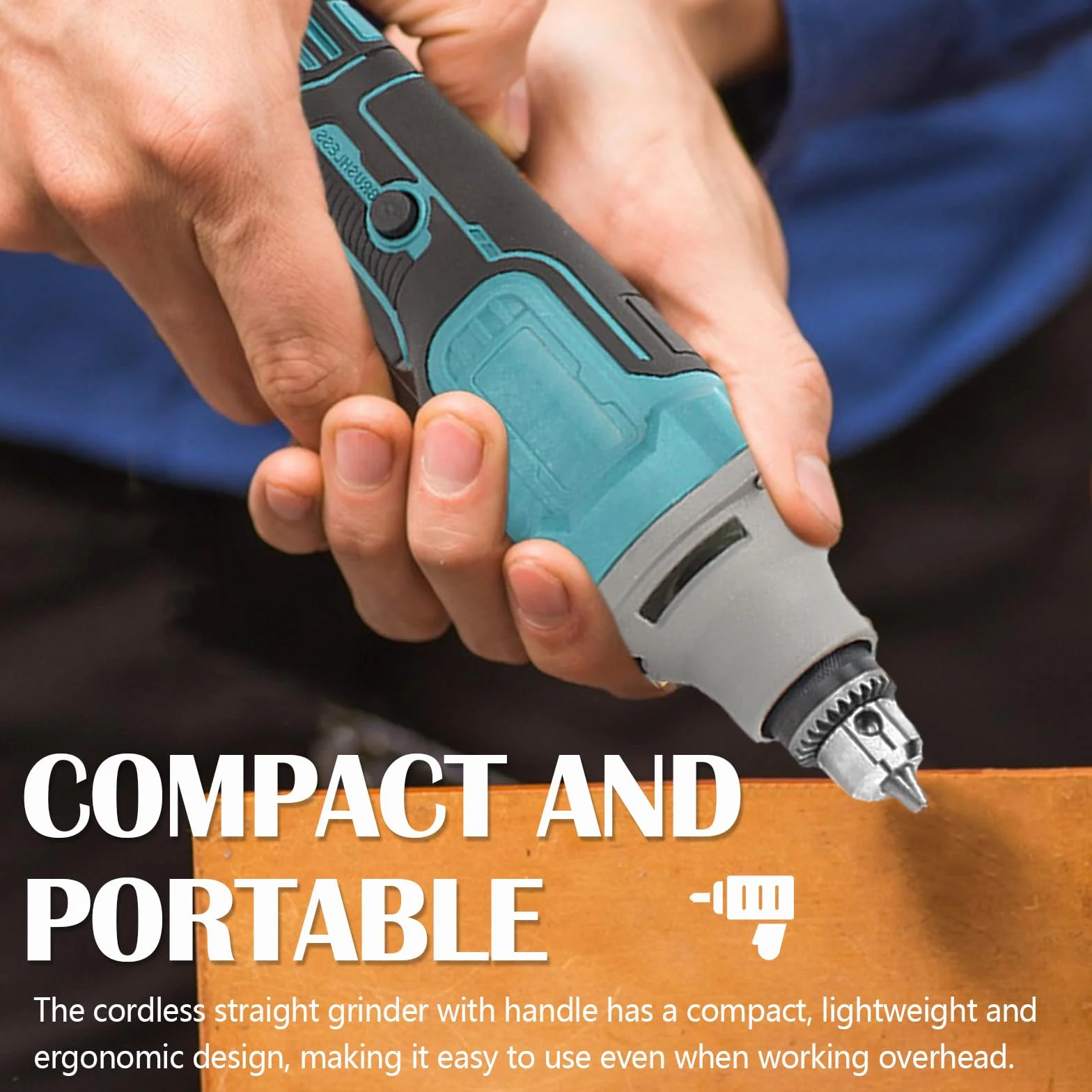 Amoladora Recta, Destornillador Angular Inalámbrico Compatible con Batería Makita de 18 V Minitaladro Multifuncional Para Uso Doméstico Para Grabar Esmerilar Pulir Y Taladrar (Sin Batería)