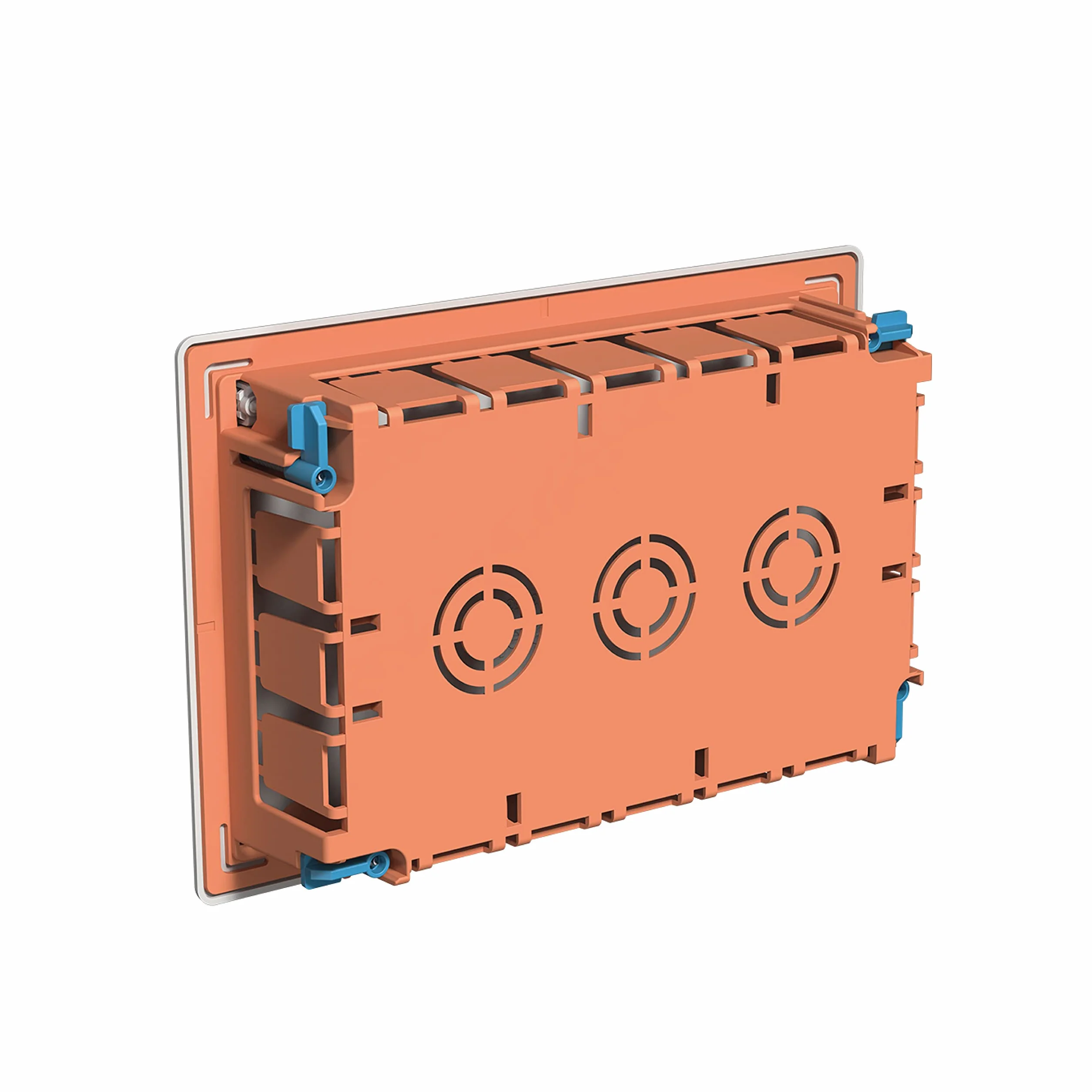 FAMATEL - Caja empotrar | Tapa con tornillos | Sin conos | 205x130x45 | Naranja