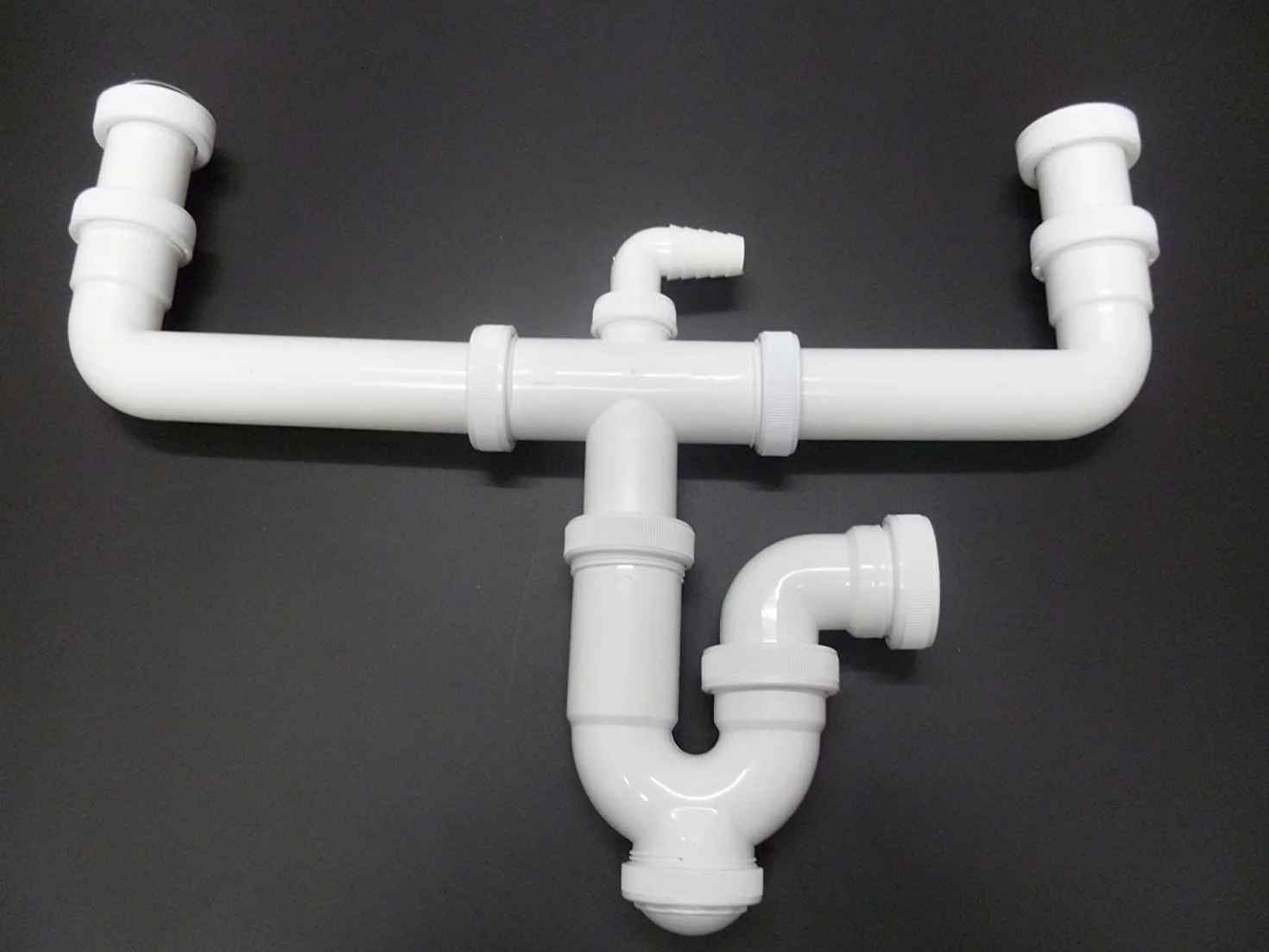S&M 750274 Sifón Doble Curvo con desagüe lavadora/lavavajillas Ø 1 ½” x 40 mm