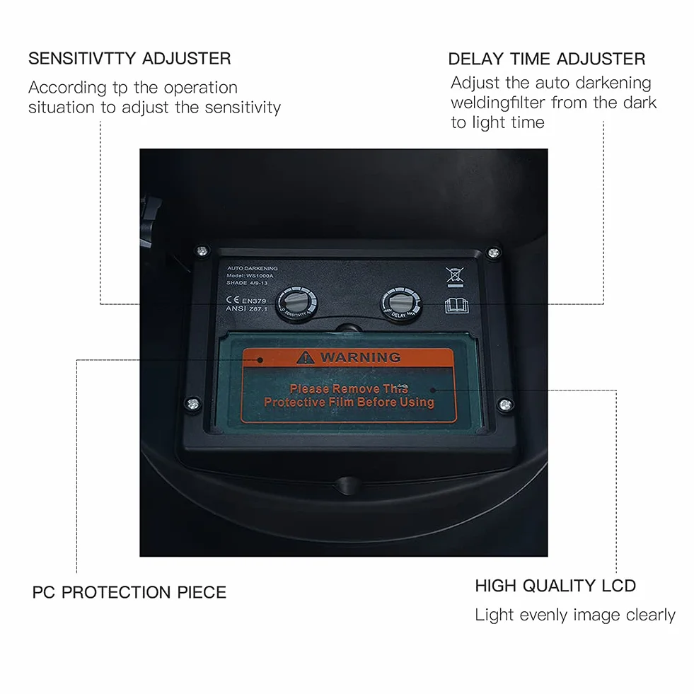 Soldadores MáScara Máscara de soldadura Mascarilla solar de soldadura Automática Automática Solar Auto Darking Ajustable Mascarilla eléctrica Máscara de soldadura Accesorio de soldadura Careta Soldar
