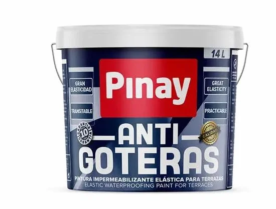 ANTIGOTERAS FIBRADA - Pintura impermeabilizante elástica a base de polímeros acrílicos y exenta de productos asfálticos. - PINAY (4 L - VERDE)