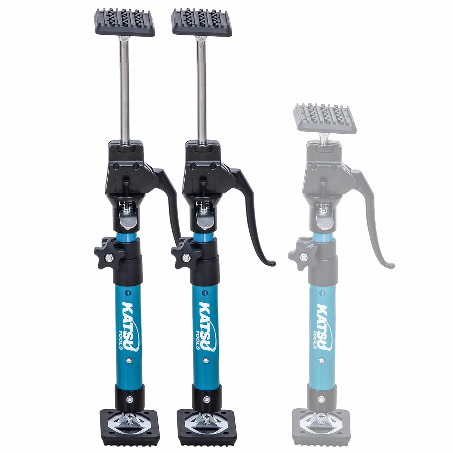 KATSU Tools - Juego de 2 barras telescópicas de soporte rápido de acero de 40-60 cm, capacidad de carga de 40 kg, para puntal de marco de puerta de gabinete de yeso