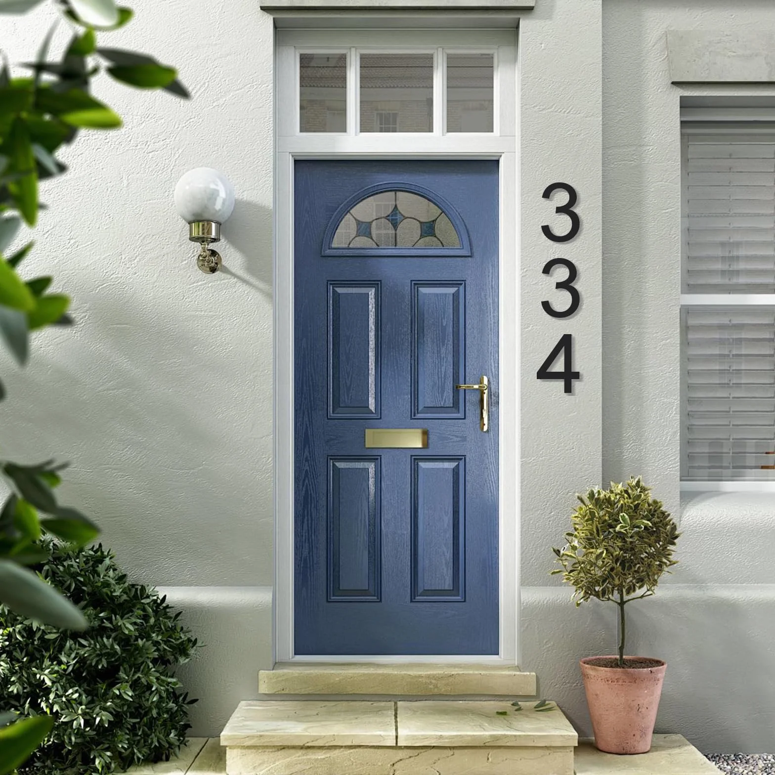 Número de casa exterior negro 20 cm – En aluminio macizo con acabado cepillado, instalación con tornillos y efecto flotante 3D – Para pared, fachada, valla, garaje (1)