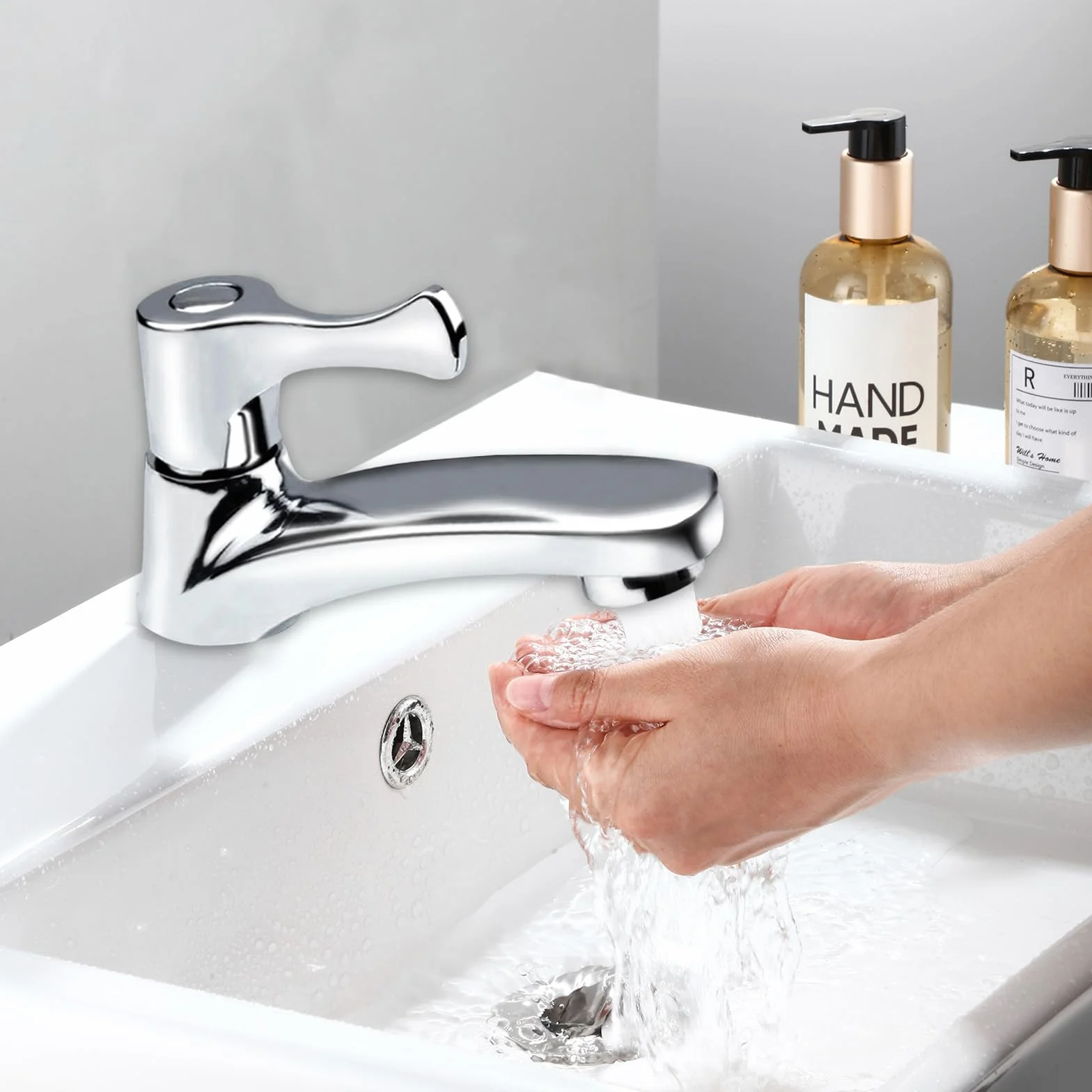 Grifo de Agua Fría Monomando para Baño, Invitados y Bar - Incluye 3 Filtros