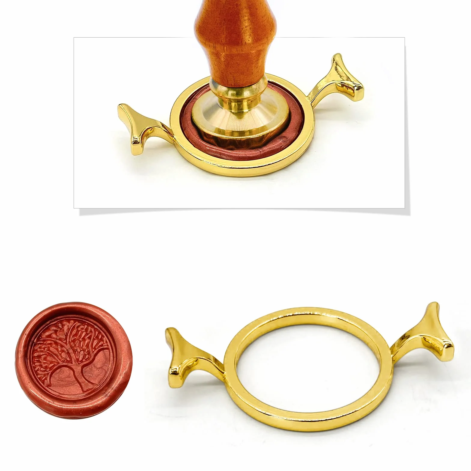 Moldes de sello de cera de metal 1 pulgada flor redonda estrella ocho puntas para invitaciones boda