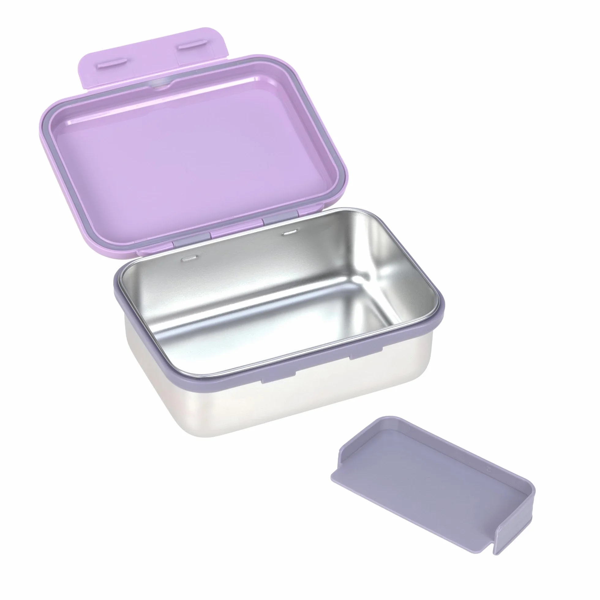 Lässig Fiambrera acero inoxidable Little Gang Heart lilac