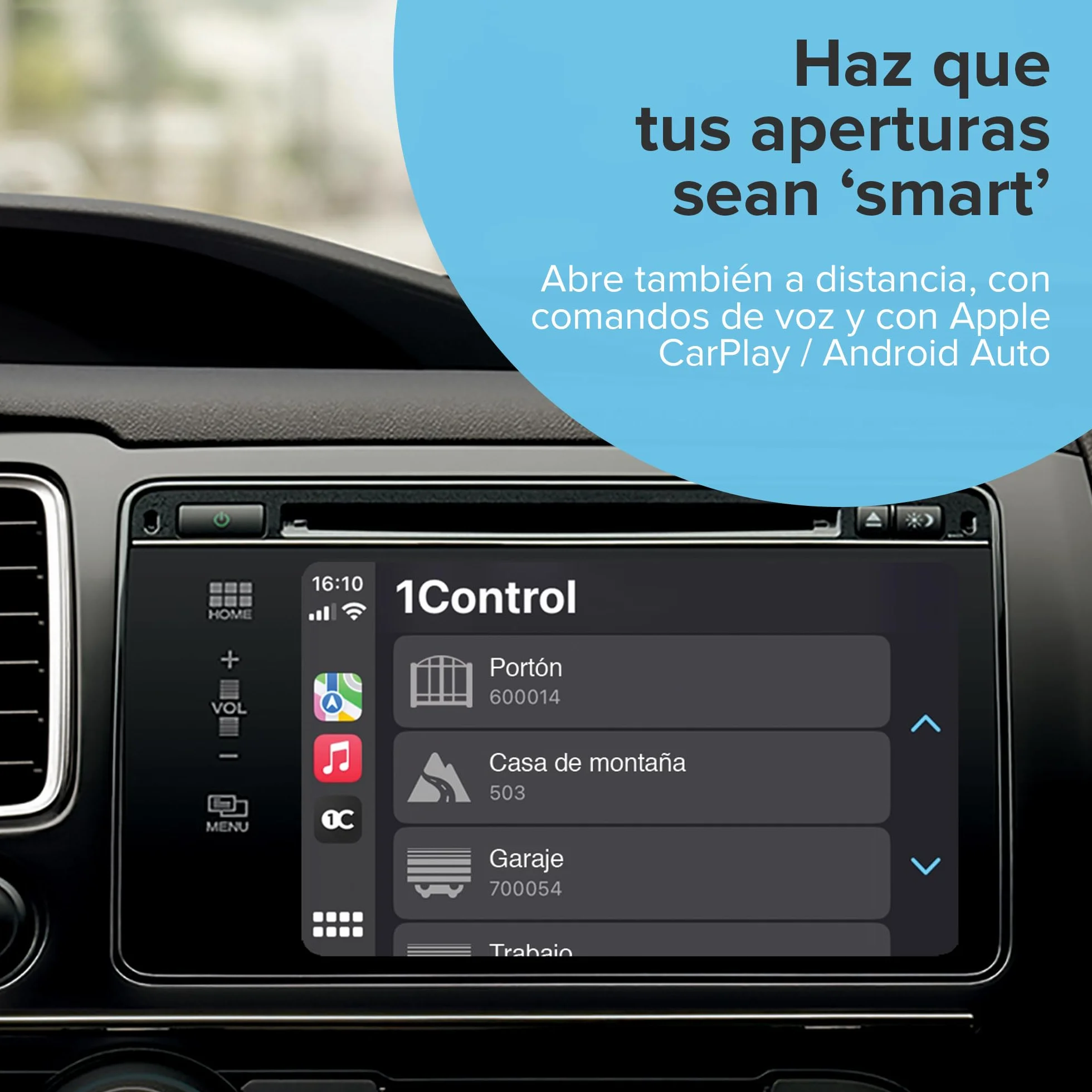 1Control Link Accesorio Wi-Fi Apertura Remota y Comandos Vocales Compatible con Abridor de Puerta y Garaje Solo de 2ª Generación, Alexa, Google Home y Siri, Made in Italy