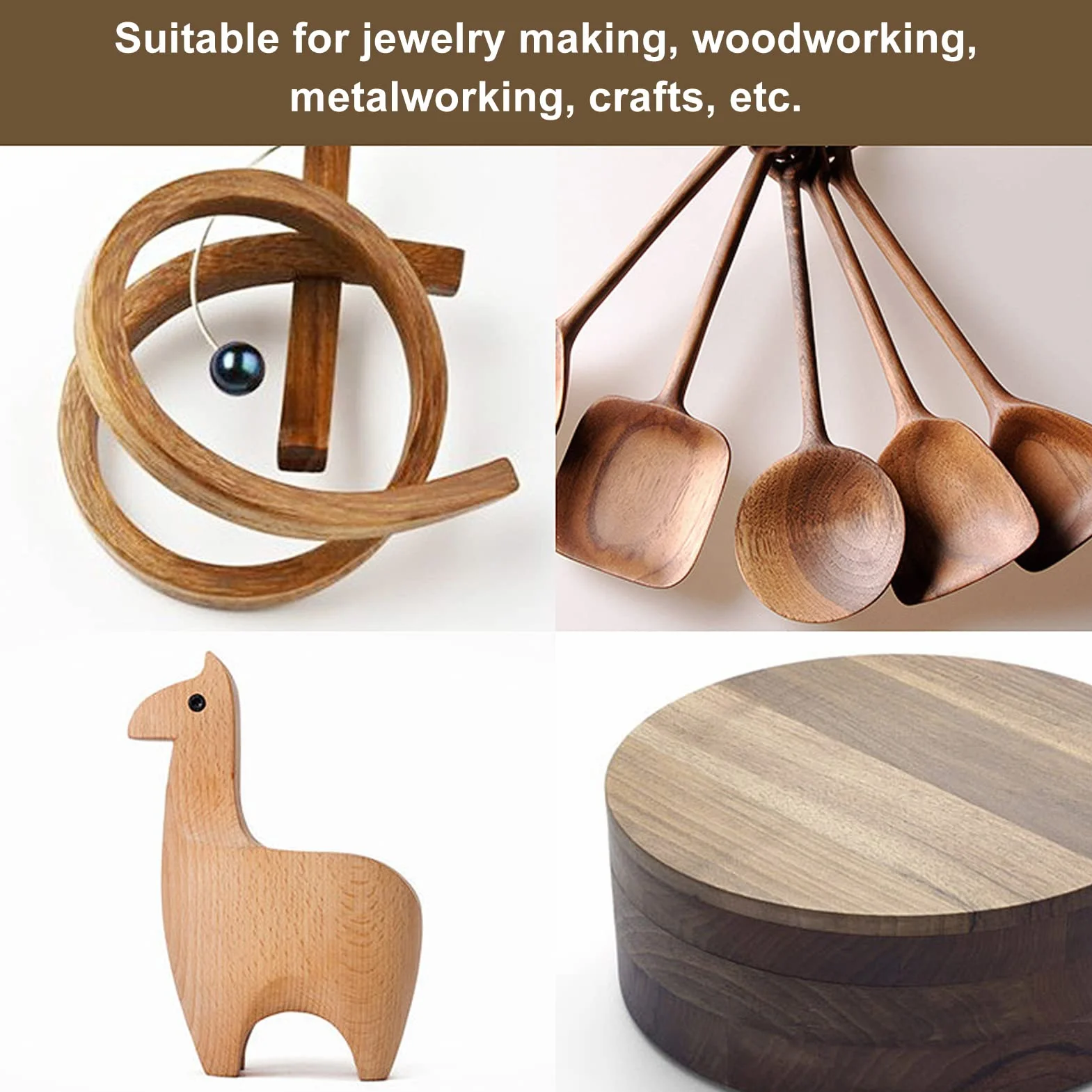 Mini sierra caladora PolyGen con marco en forma de U de 3 pulgadas y hojas de acero de aleación, una sierra caladora manual compacta con mango de madera para fabricación de joyas (4 pulgadas)