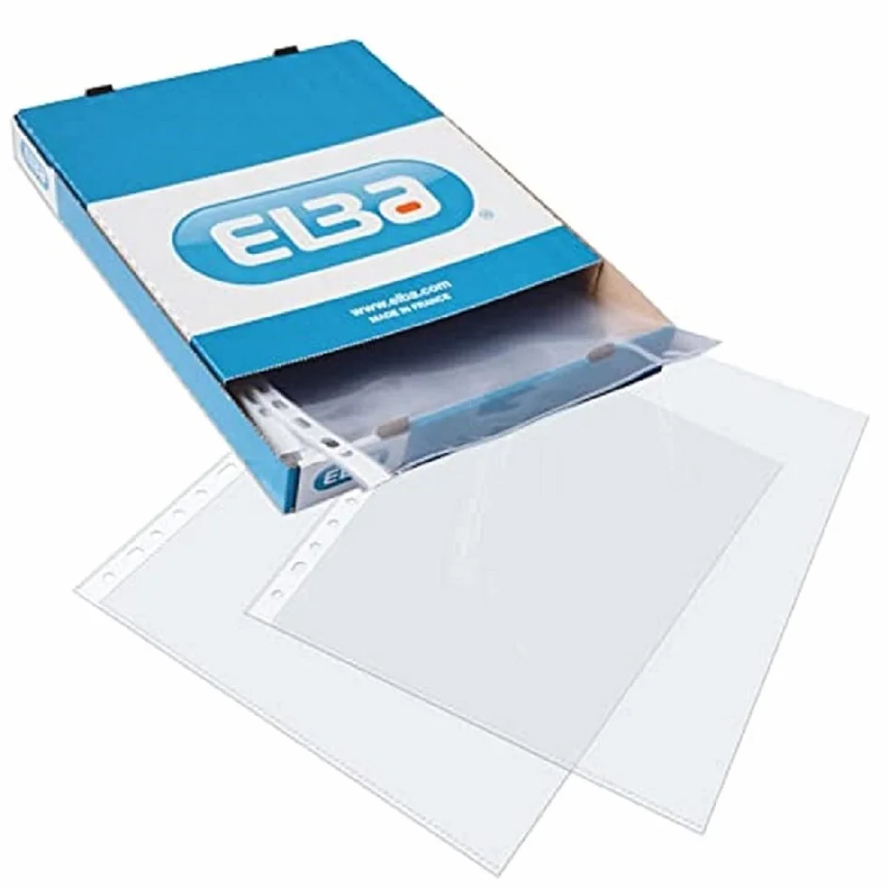 Fundas plástico folio A4 Elba 100 unidades transparente